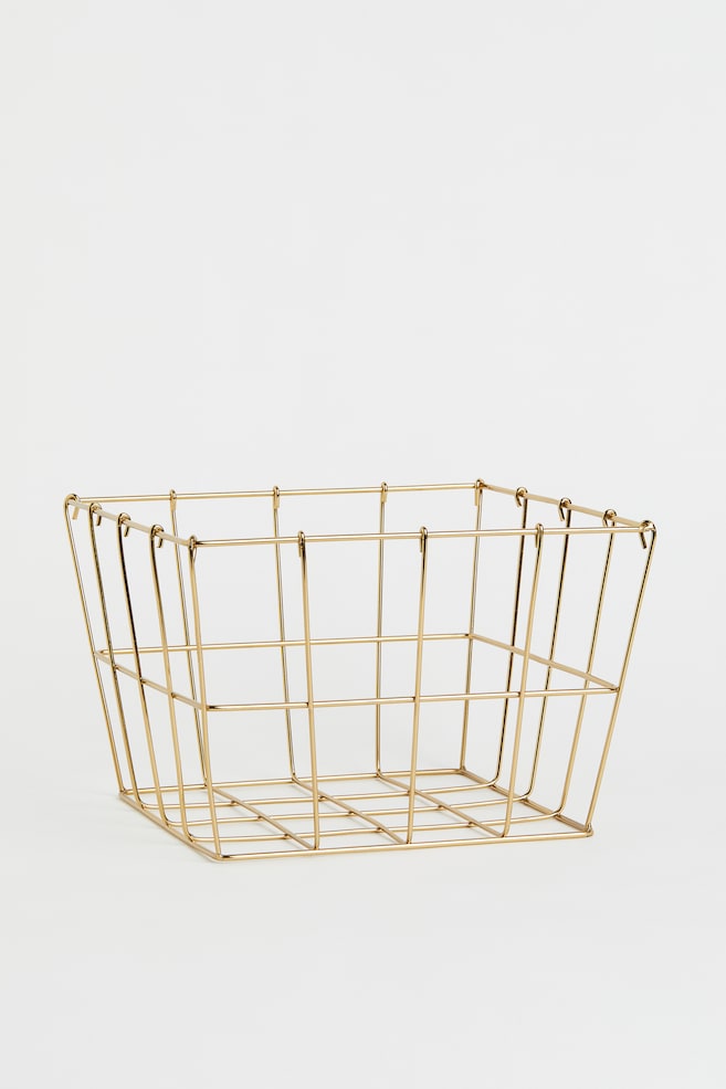 Large metal wire basket - Gold-coloured/Black - 1