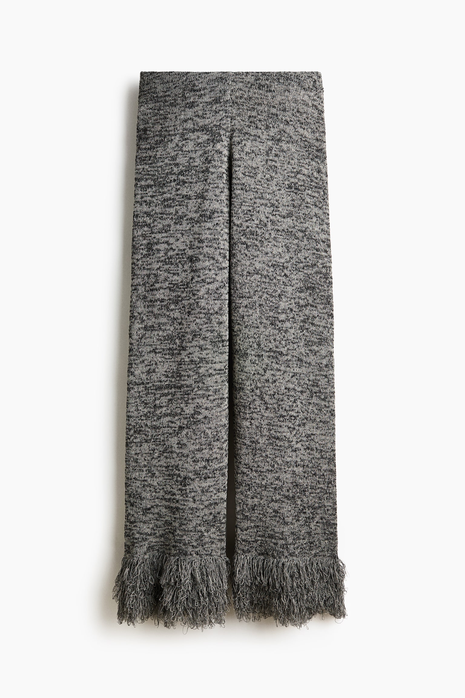 Broek met franjes - Donkergrijs/wit gemêleerd - 1