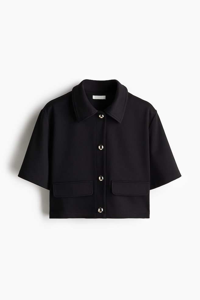 Jersey Cardigan - Black/Black melange/Light beige - 1