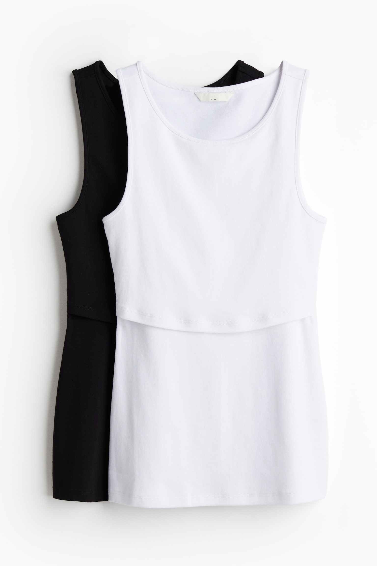 MAMA 2-pack Nursing Tanks - White/Black - 2