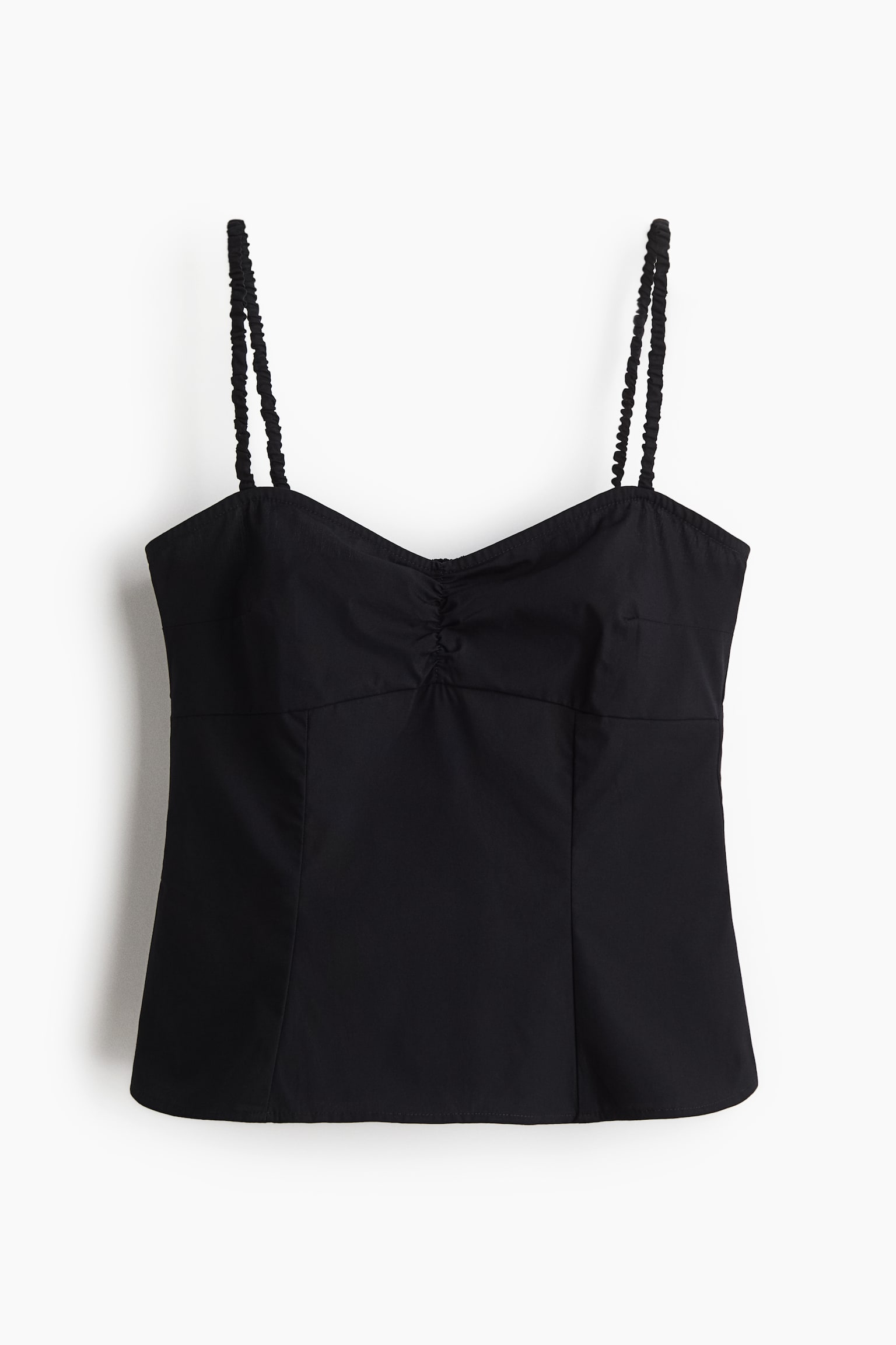 Женский топ H&M Gathered Camisole Top, цвет: Чёрный