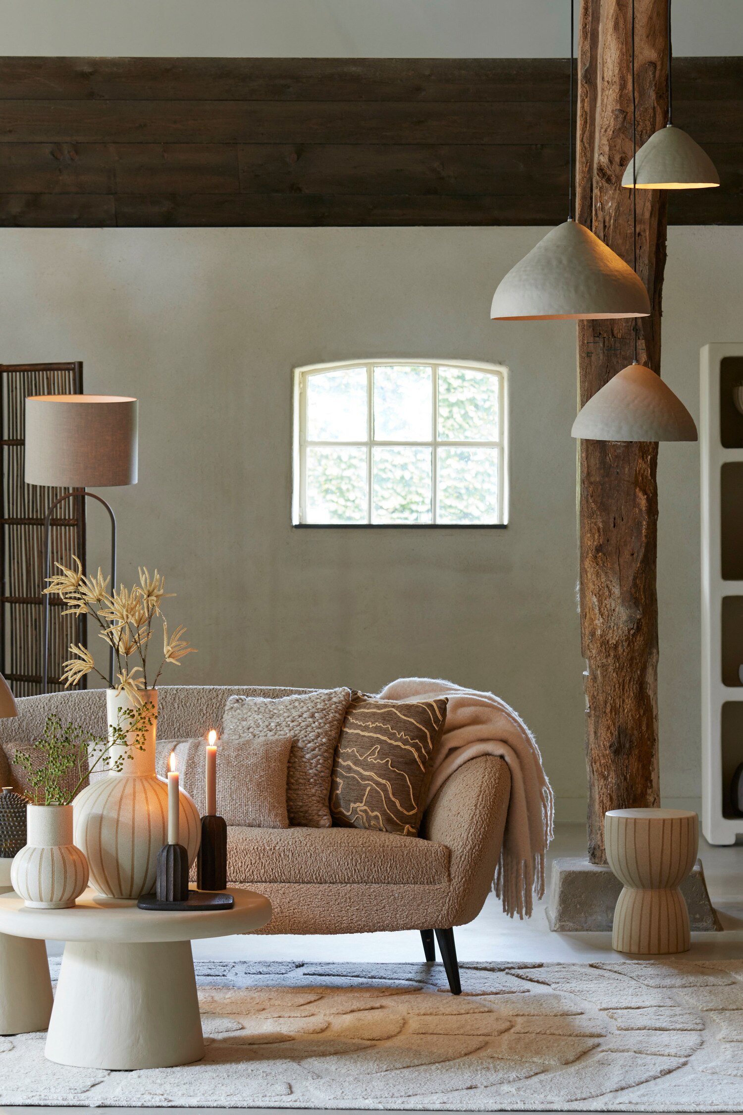 Finca Table D'appoint - Sable/Blanc/Crème Mate