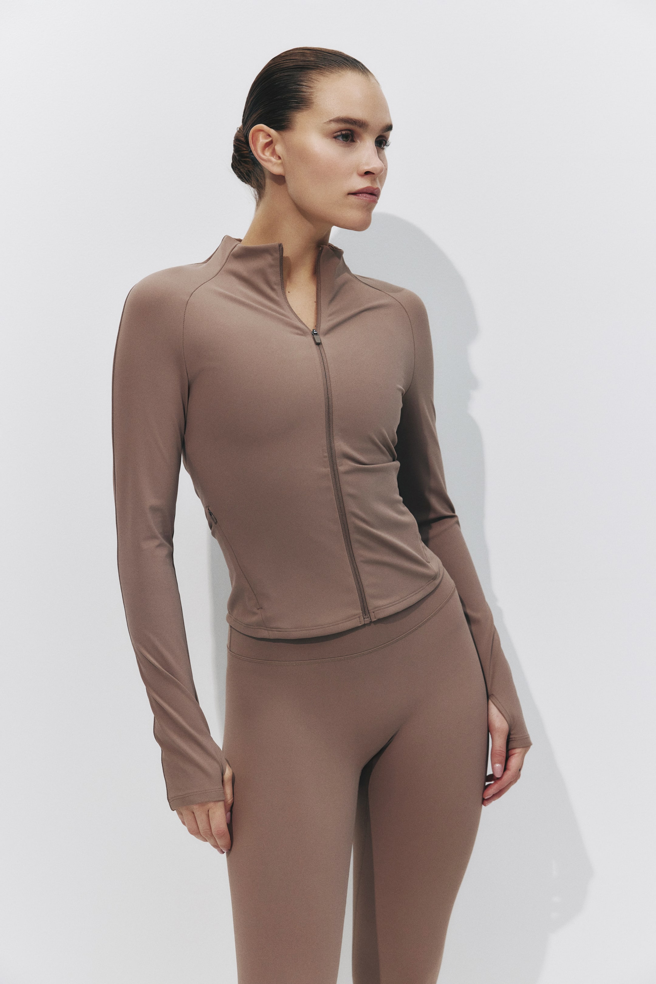 View larger image: Sports jacket with SculptMove™ - Beige - Ladies | H&M IN 1