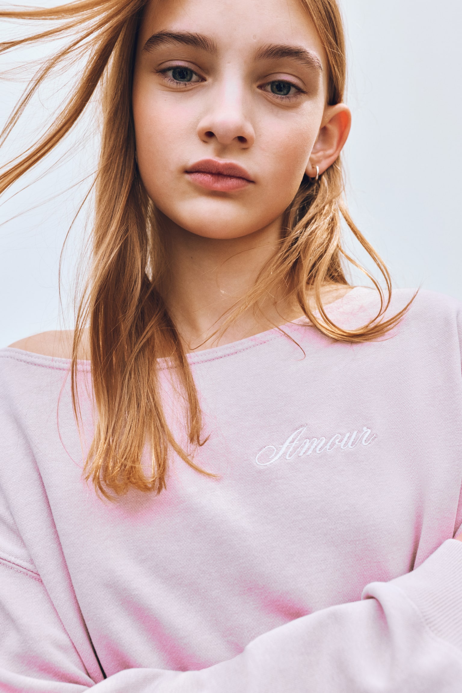 Έξωμη μπλούζα σε φαρδιά γραμμή - Ανοιχτό σάπιο μήλο/Amour/Σκούρο γκρι/25 - 4