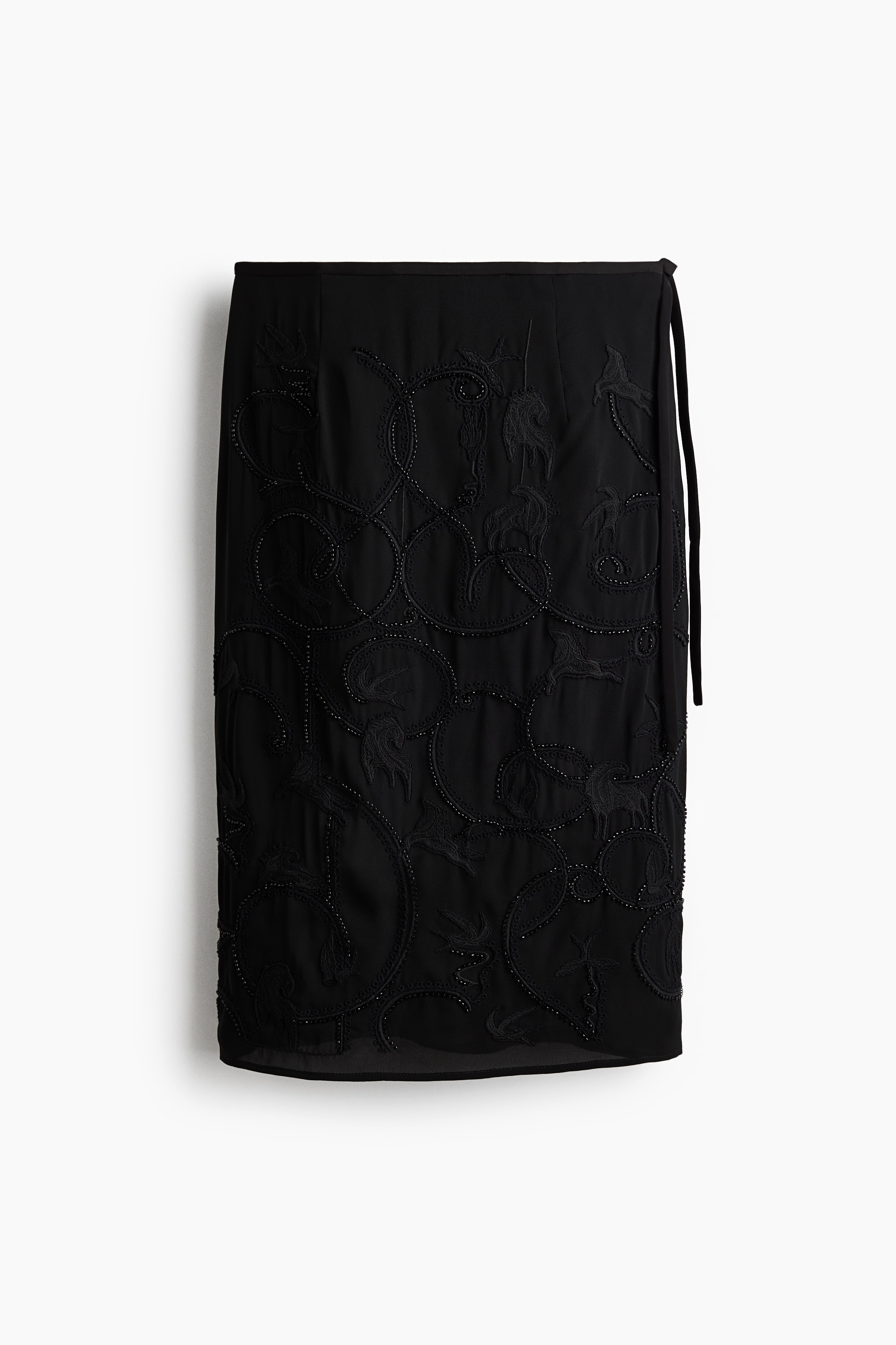 Bead Embroidered Skirt - Black