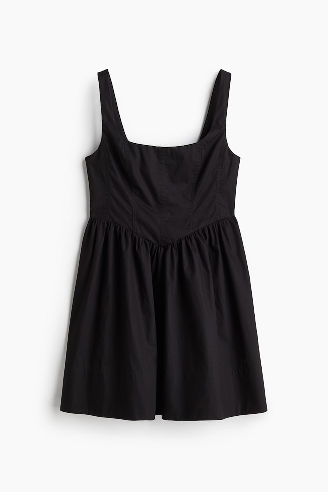 Vestido con falda acampanada - Negro/Blanco/Conchas/Negro/Floral - 1
