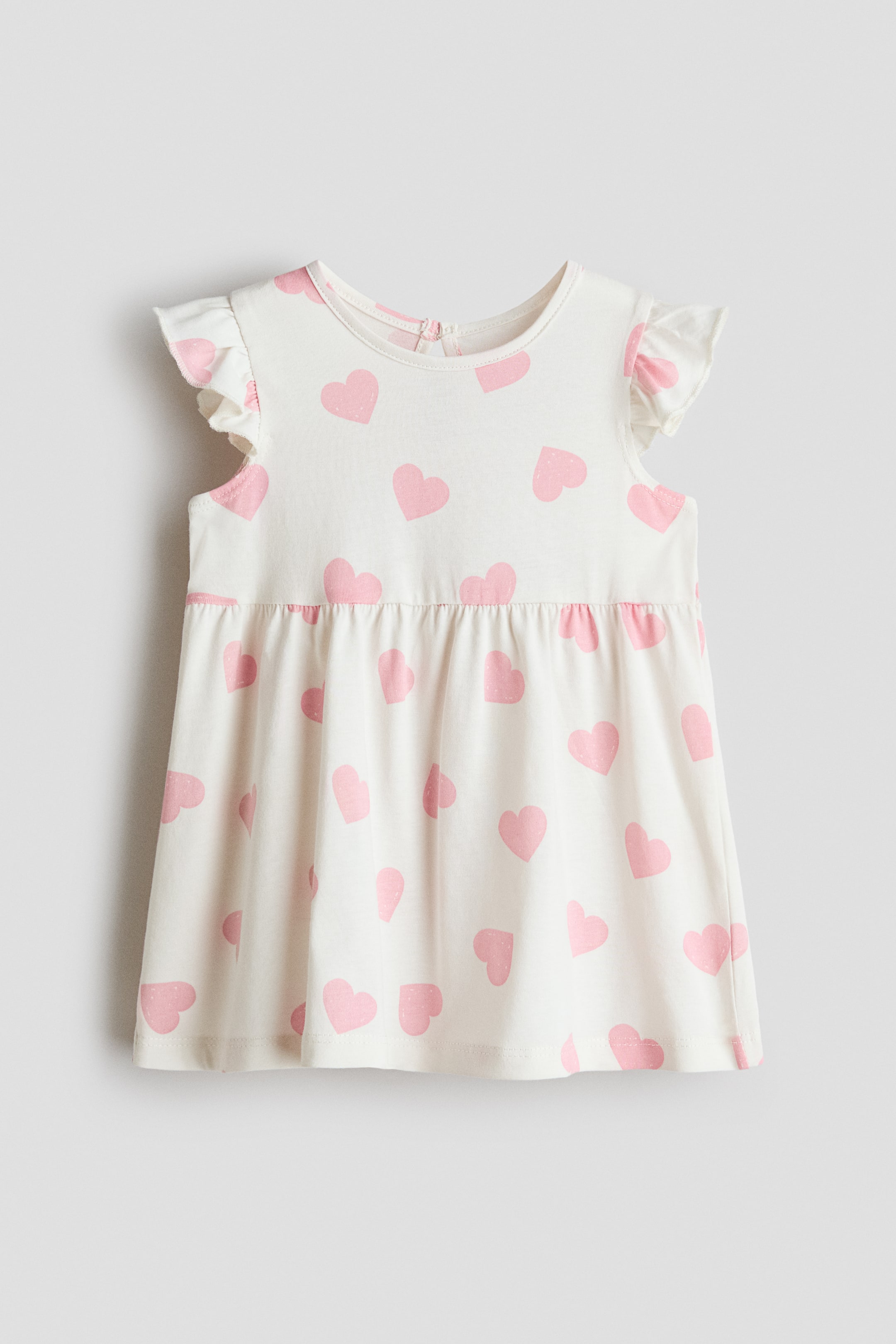 View larger image: Printed Cotton Dress - Cream/hearts - Kids | H&M US 1