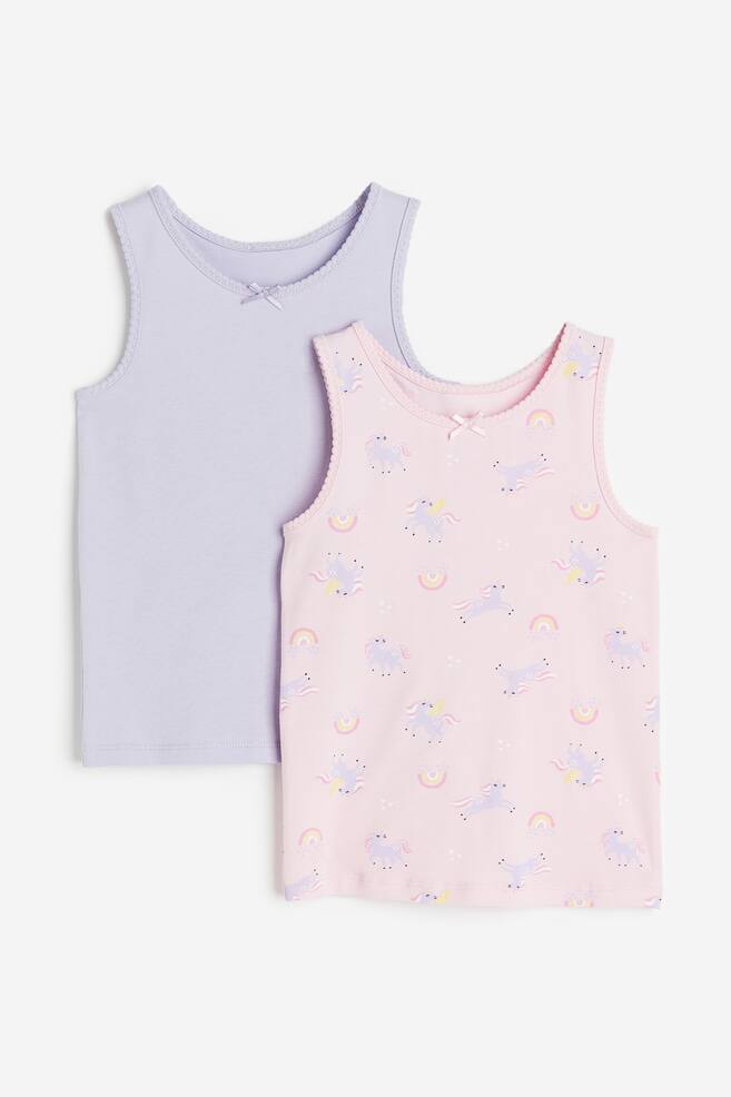 2-pack vest tops - Pink/Unicorns/Light pink/White/Light purple/Forest animals/Light pink/Unicorns/dc - 1