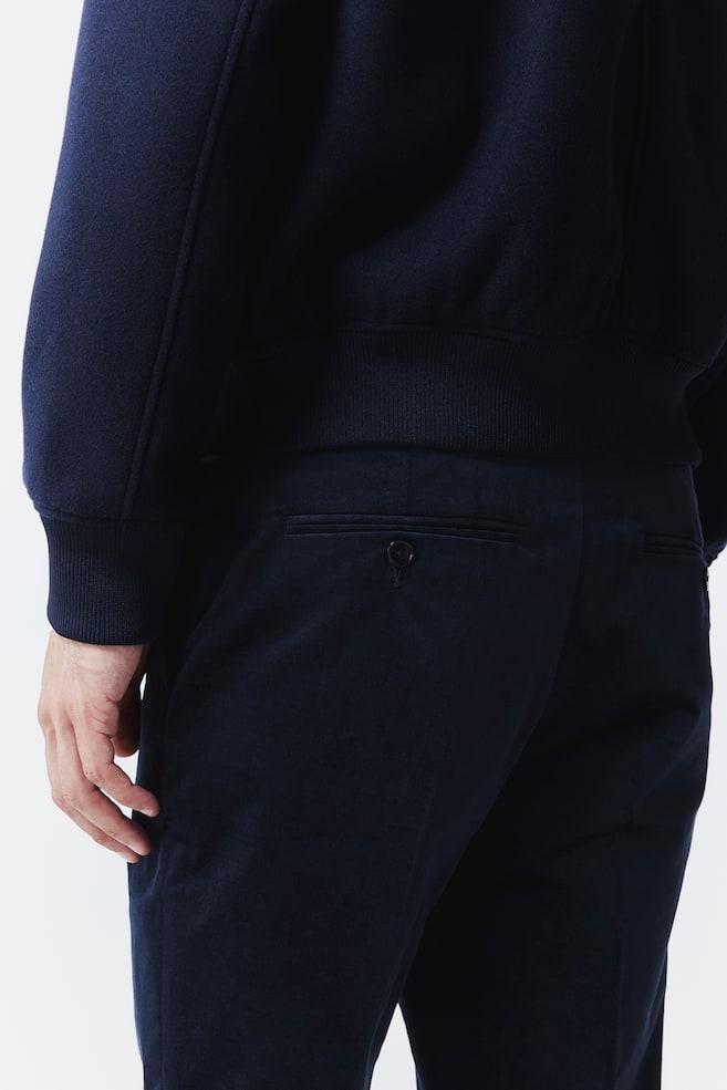 Slim Fit Velvet suit trousers - Navy blue - 6
