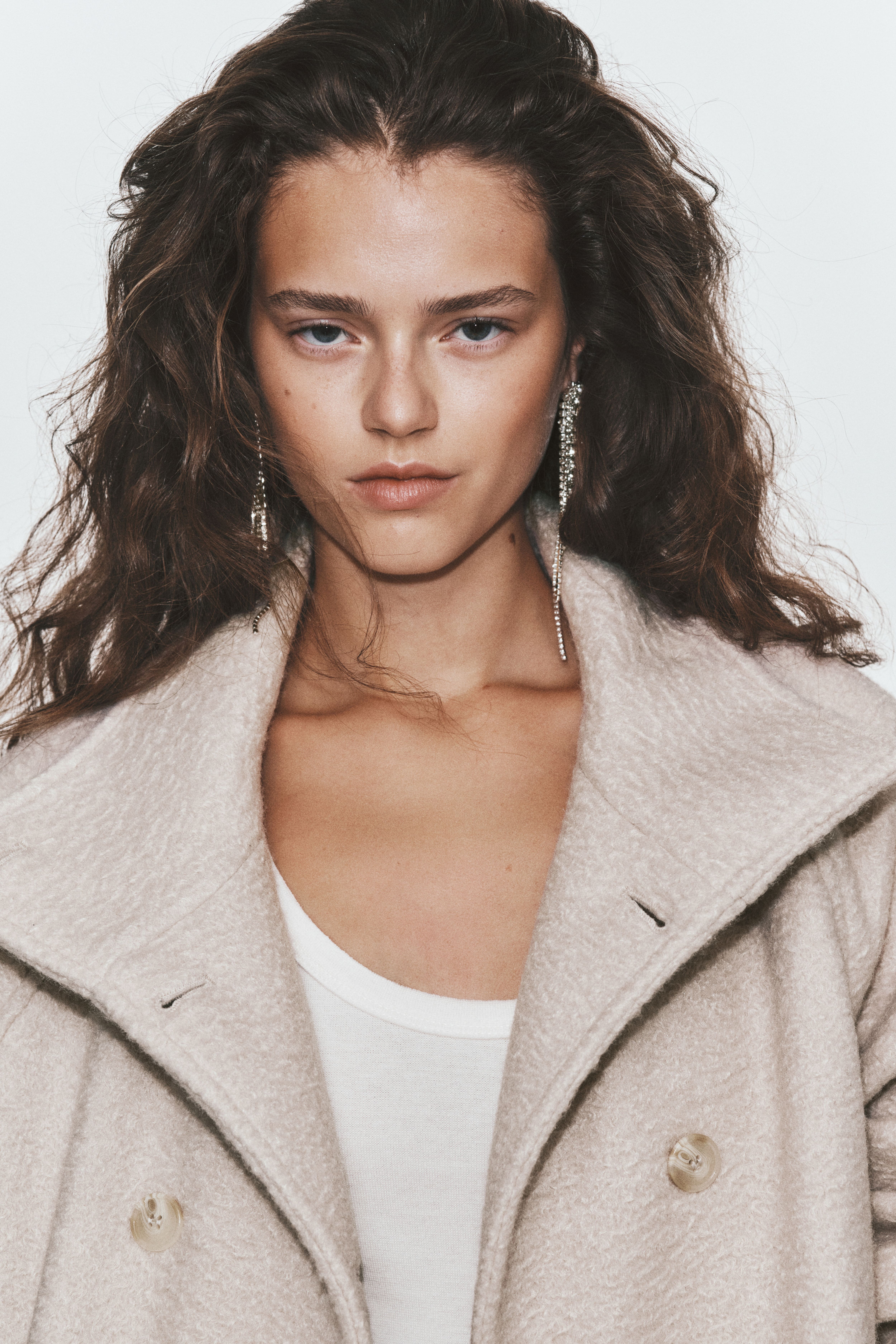 Brushed Funnel-Collar Jacket