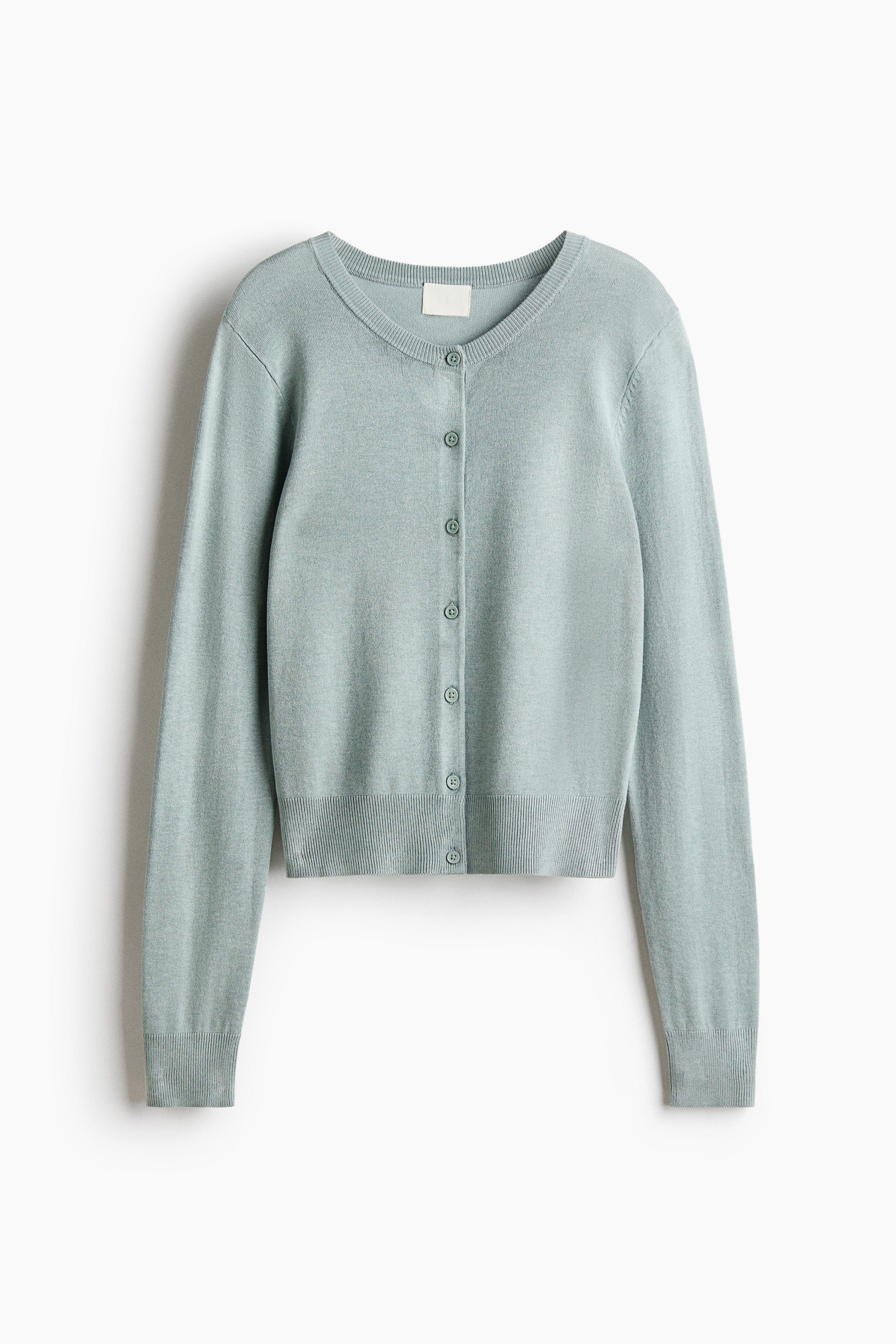 Fine-Knit Cardigan - Light dusty turquoise/Light beige/Black/Taupe/Gray melange