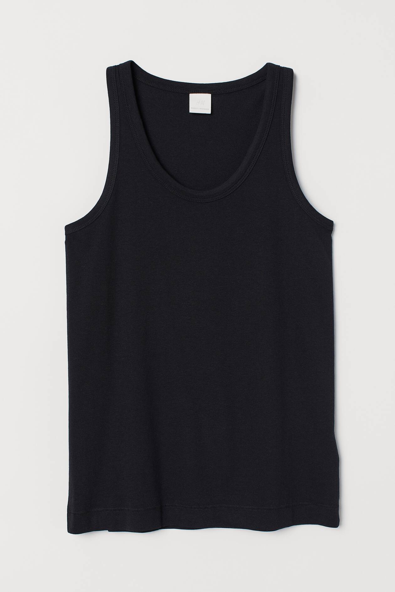 Cotton-blend Tank Top - Sleeveless - Black - Ladies | H&M US