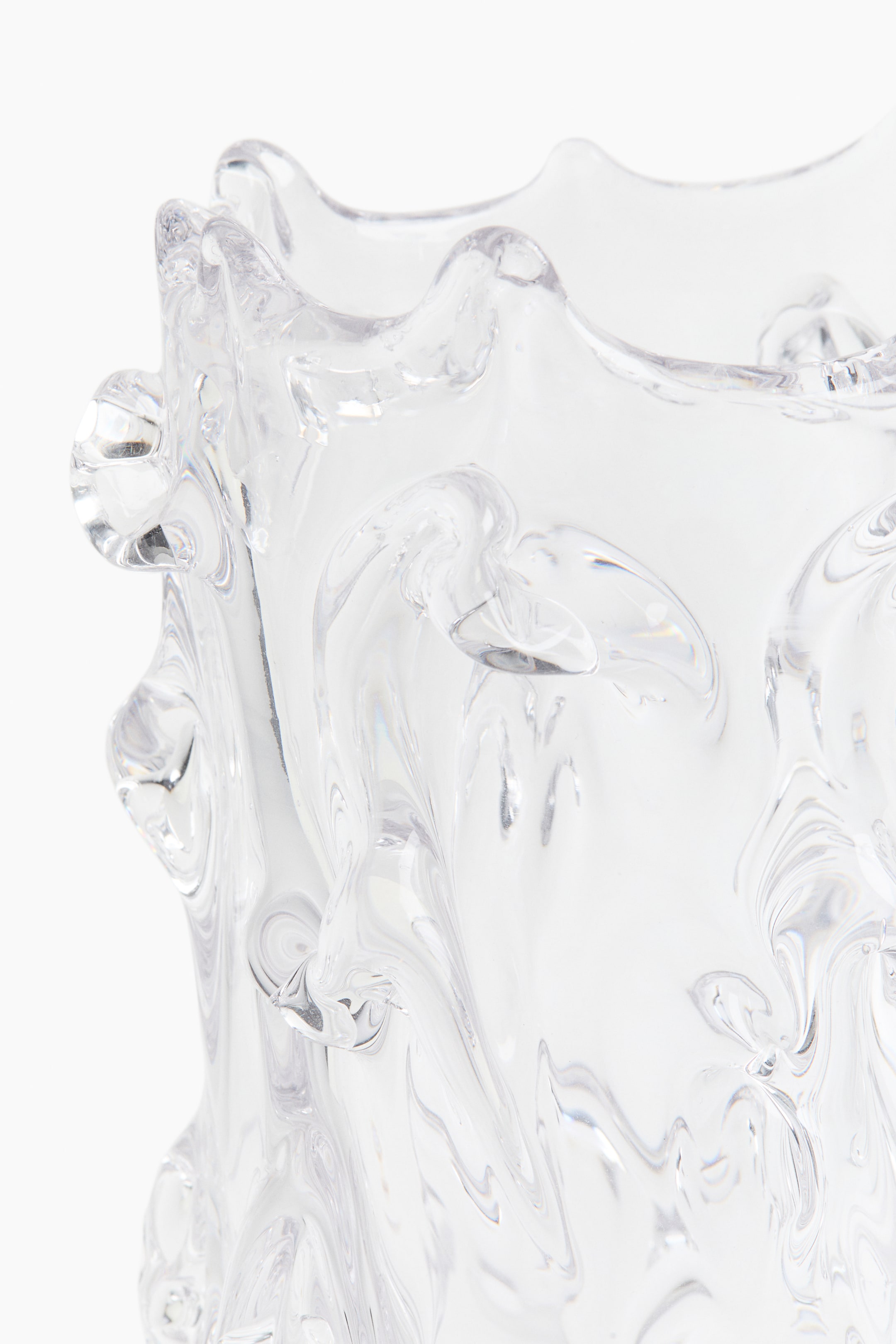 View larger image: Large Textured Glass Vase - Transparent - Home All | H&M US 2
