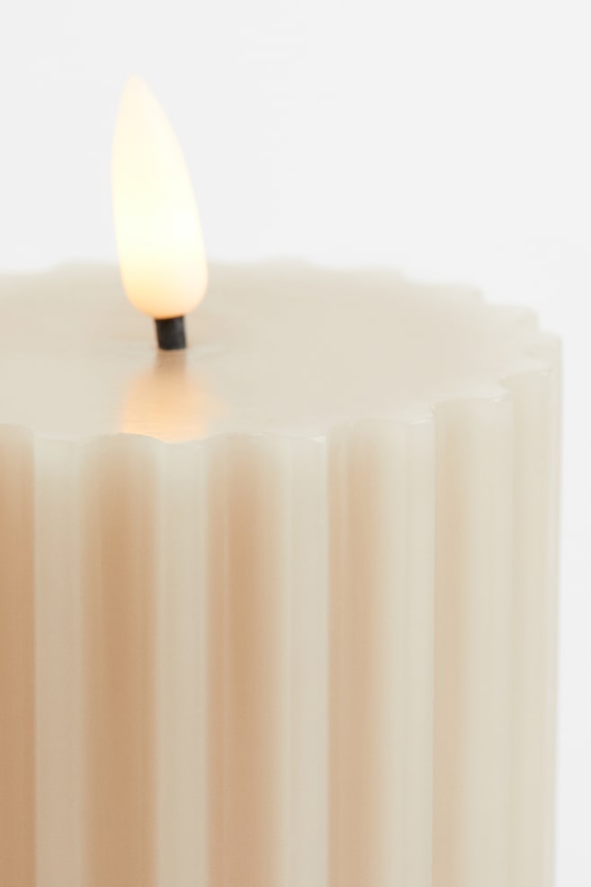 LED pillar candle - Light beige/Blue - 2