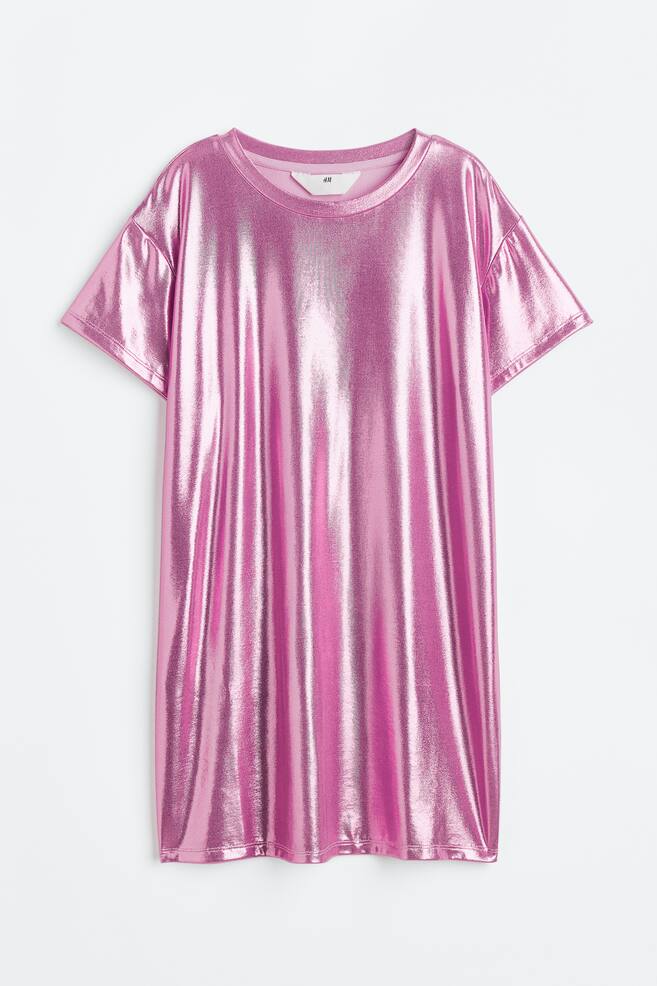 Shimmering T-shirt dress - Roosa - 1