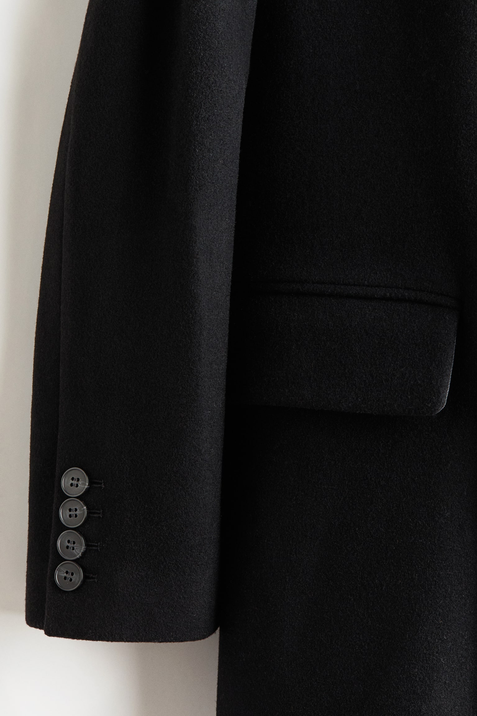 Мужское пальто H&M Double-Breasted Wool-Blend, цвет: Чёрный — фото 8