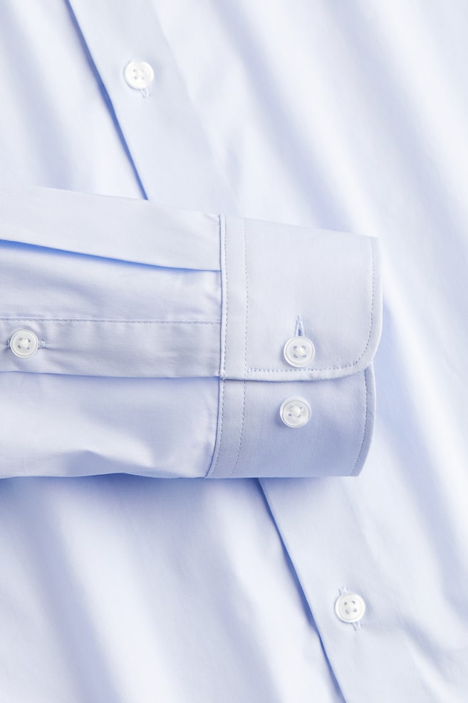 Skjorte med stretch Slim Fit - Lyseblå/Sort/Hvid - 4
