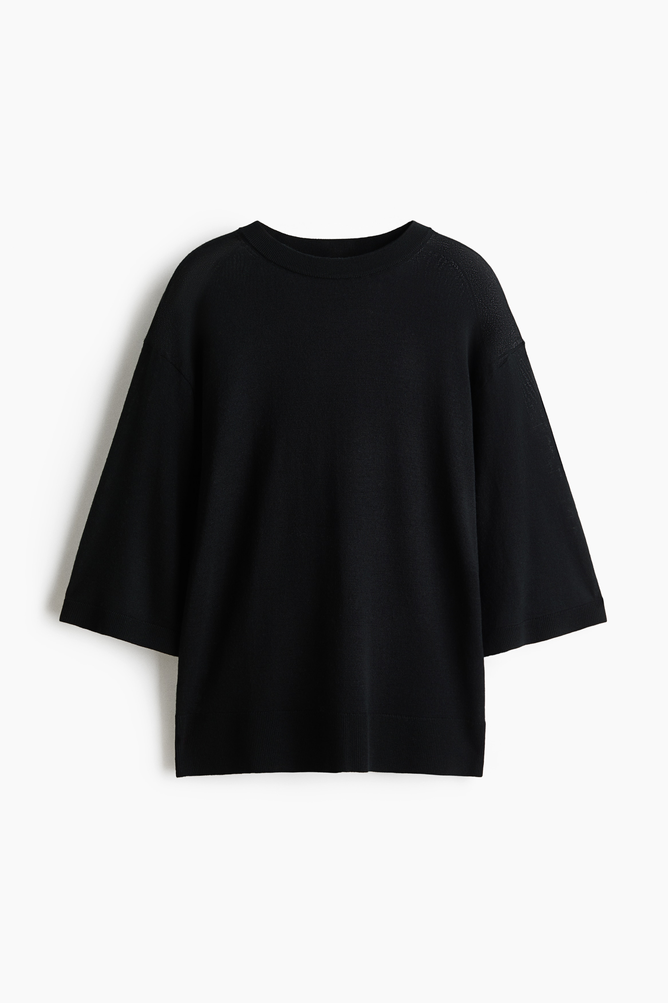 T-shirt en laine mérinos - Noir/Gris foncé/Beige clair/Jaune clair