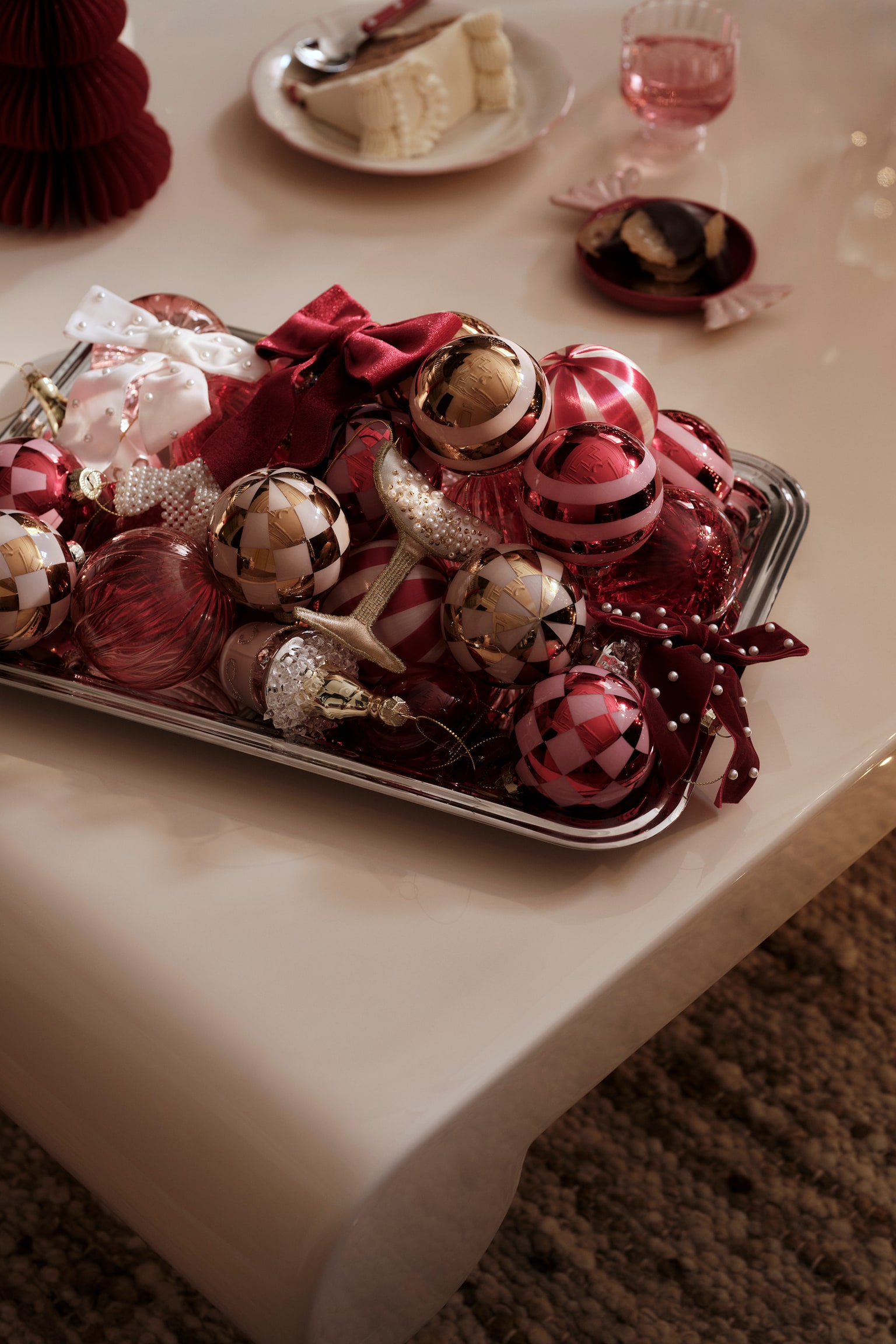 2-pack patterned baubles - Red/Patterned/Black/Patterned/Red/Patterned - 3