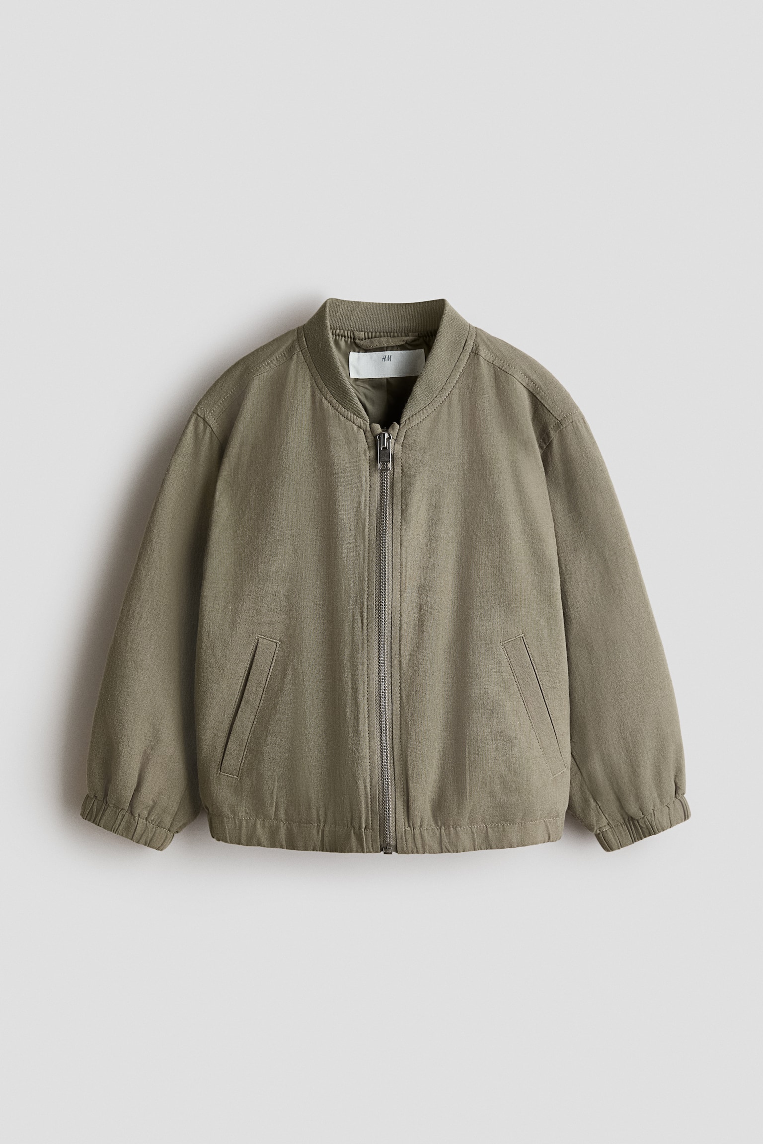 Linen-blend bomber jacket - 1