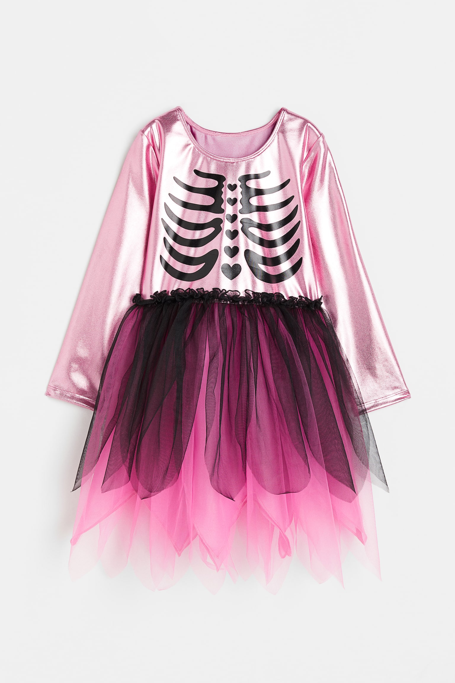 Halloween Fancy Dress Costume - Pink/Skeleton - 1