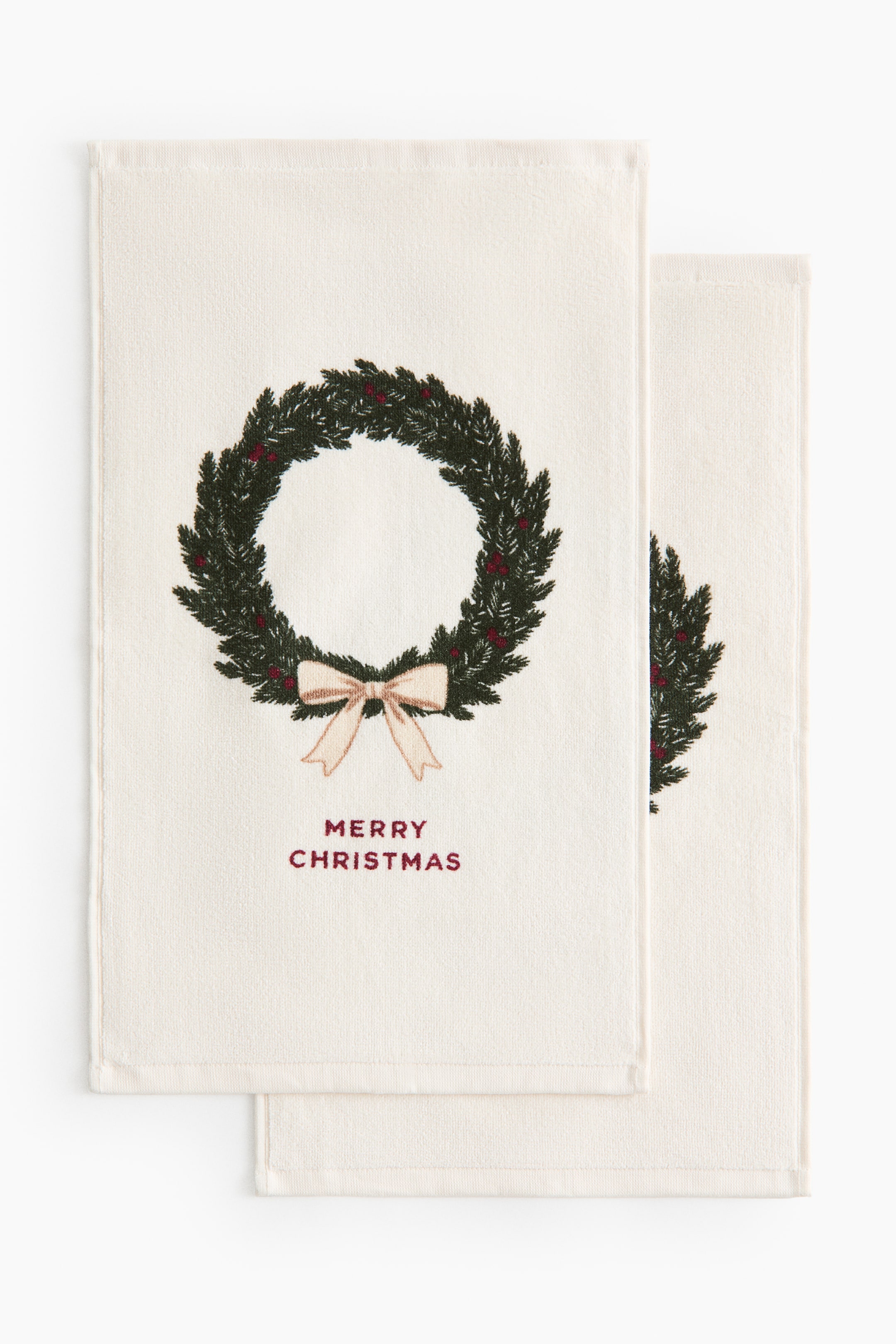 Lot de 2 essuie-mains avec motif de Noël