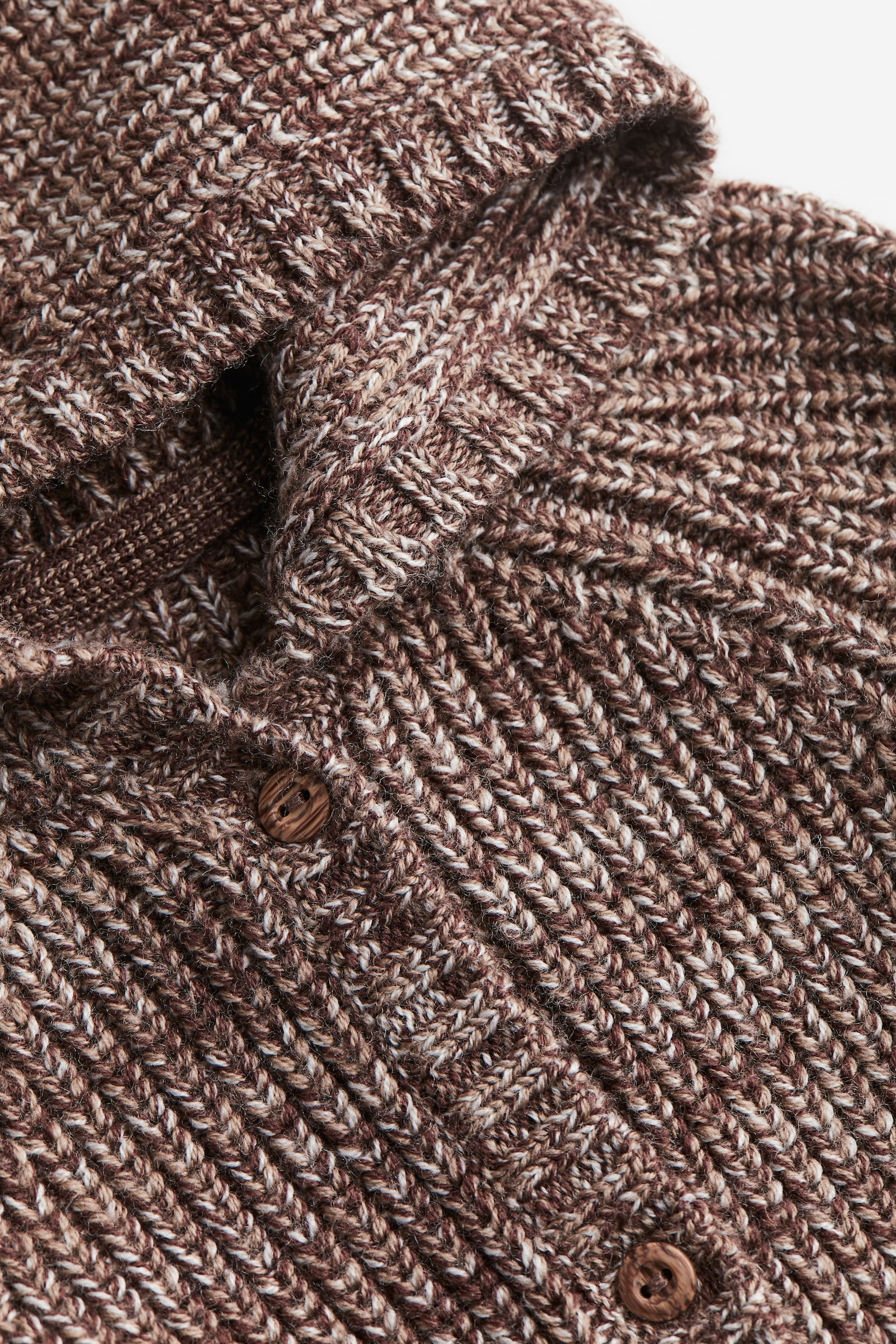 Knitted merino wool all-in-one suit - Dark brown marl - 2