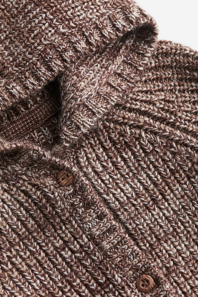 Knitted merino wool all-in-one suit - Dark brown marl - 2