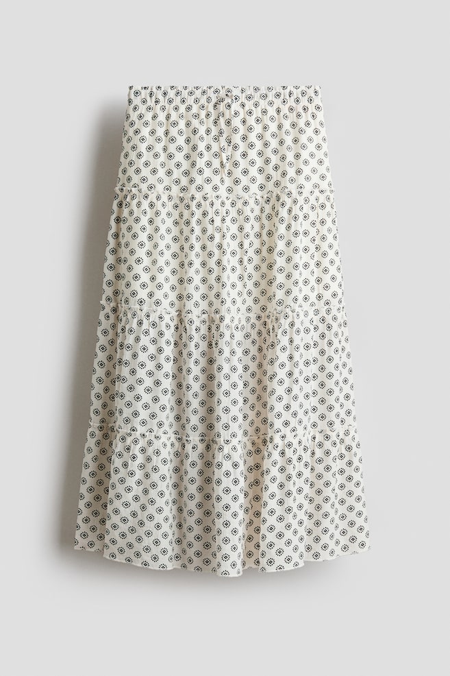 Tiered Skirt - Cream/patterned/White/Light dusty pink - 1