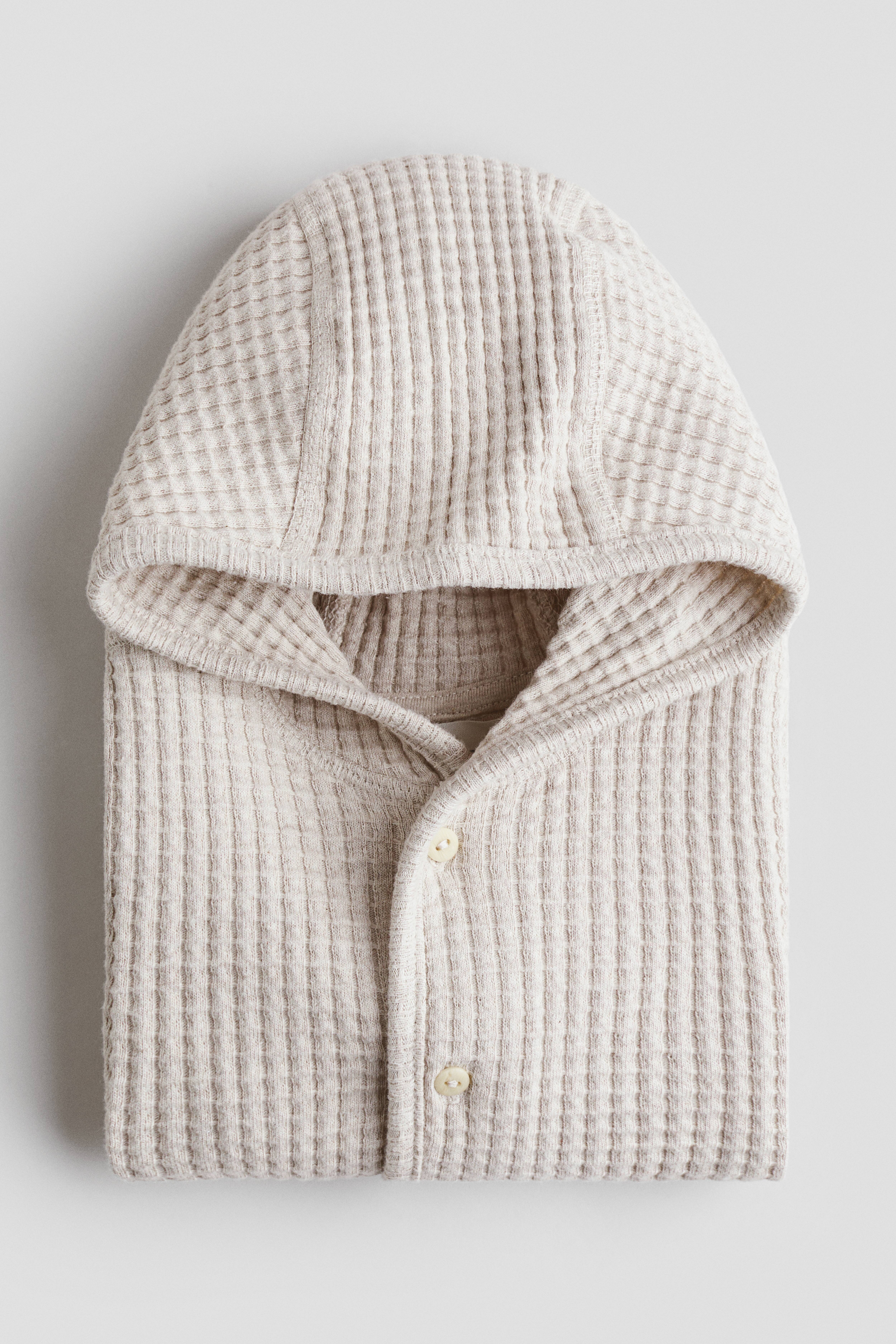 Waffled Cotton Cardigan