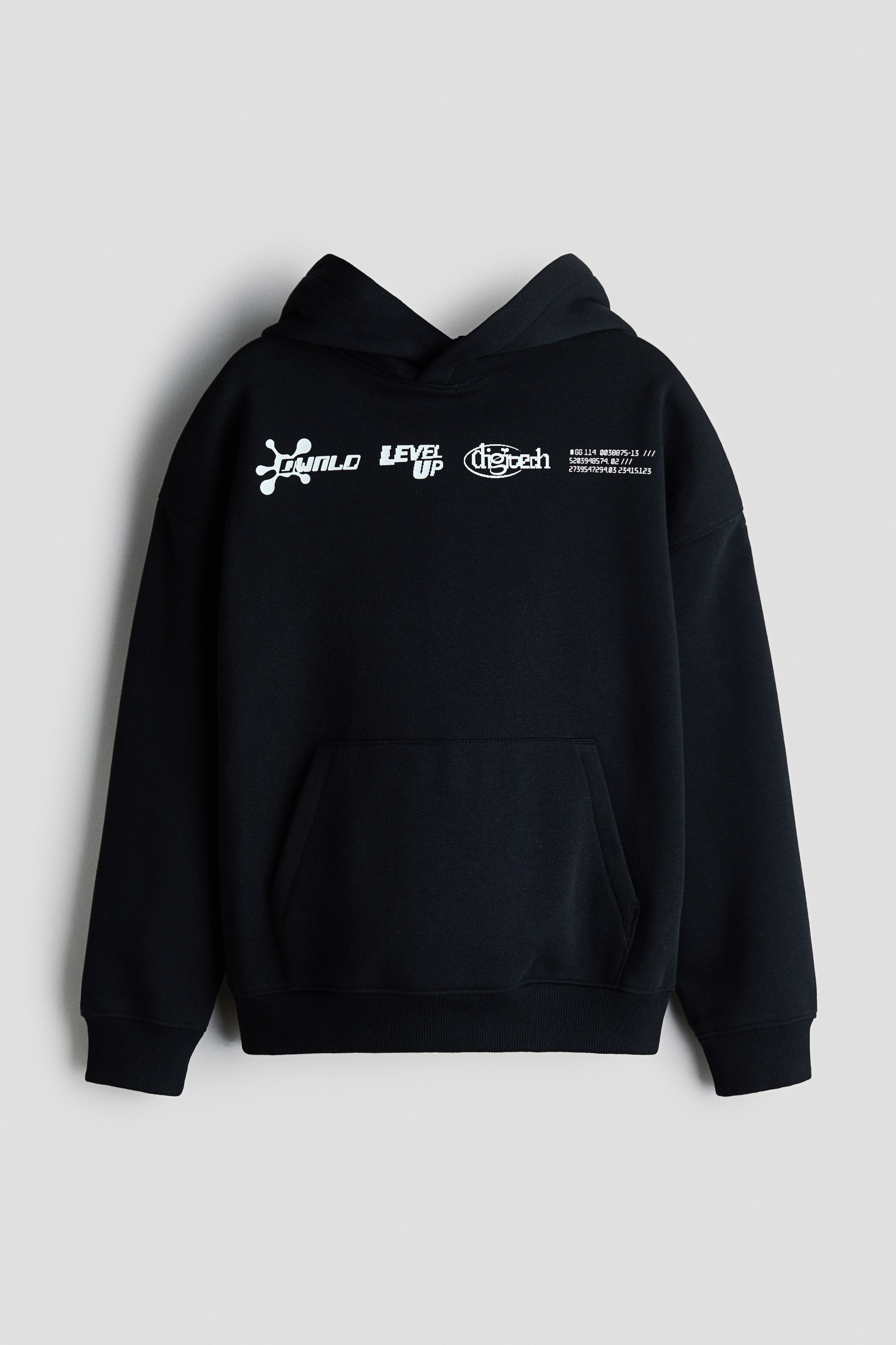 View larger image: Printed brushed-inside hoodie - Black/Gaming controller - Kids | H&M 1