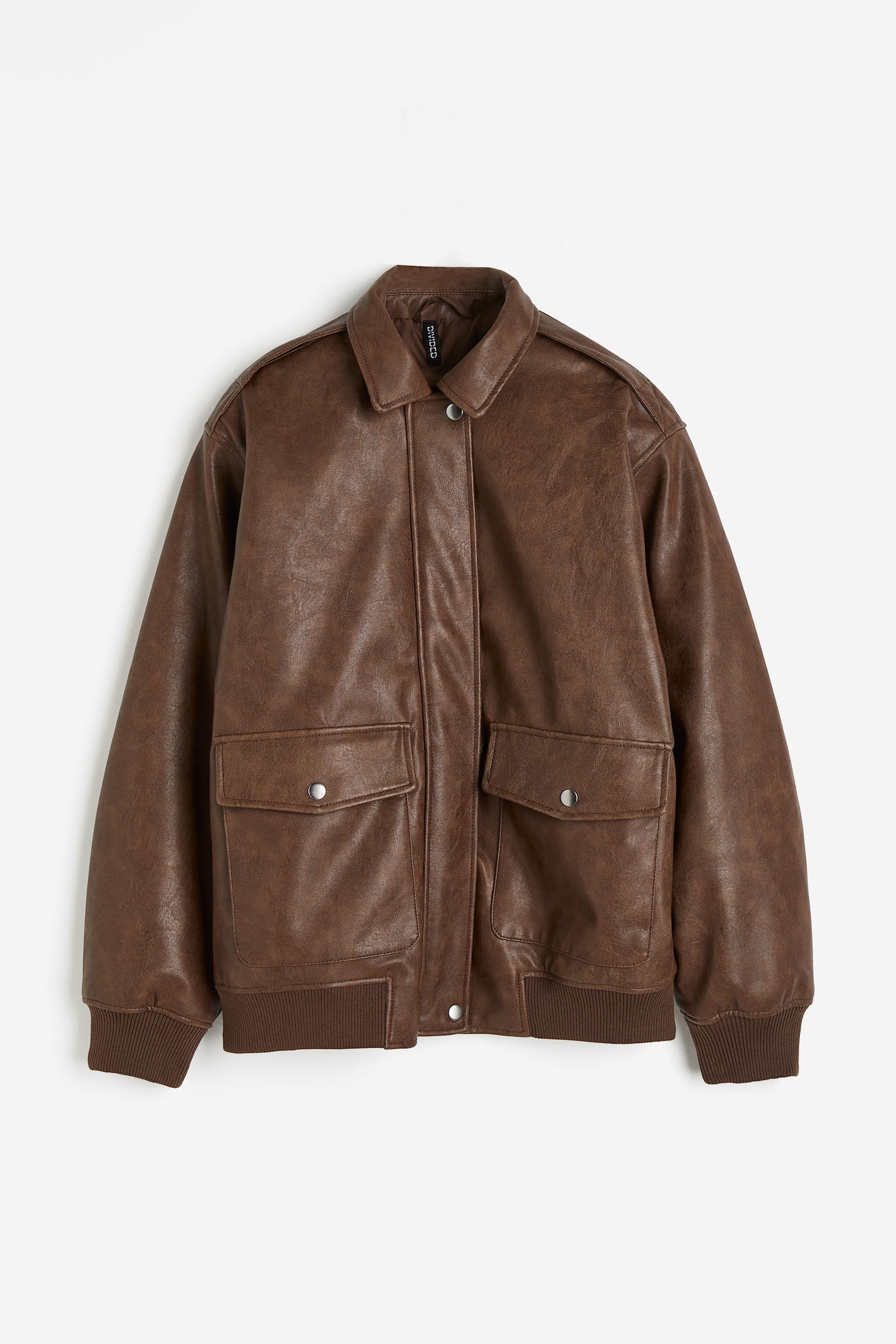 Coated Bomber Jacket - Brown/Black - 2