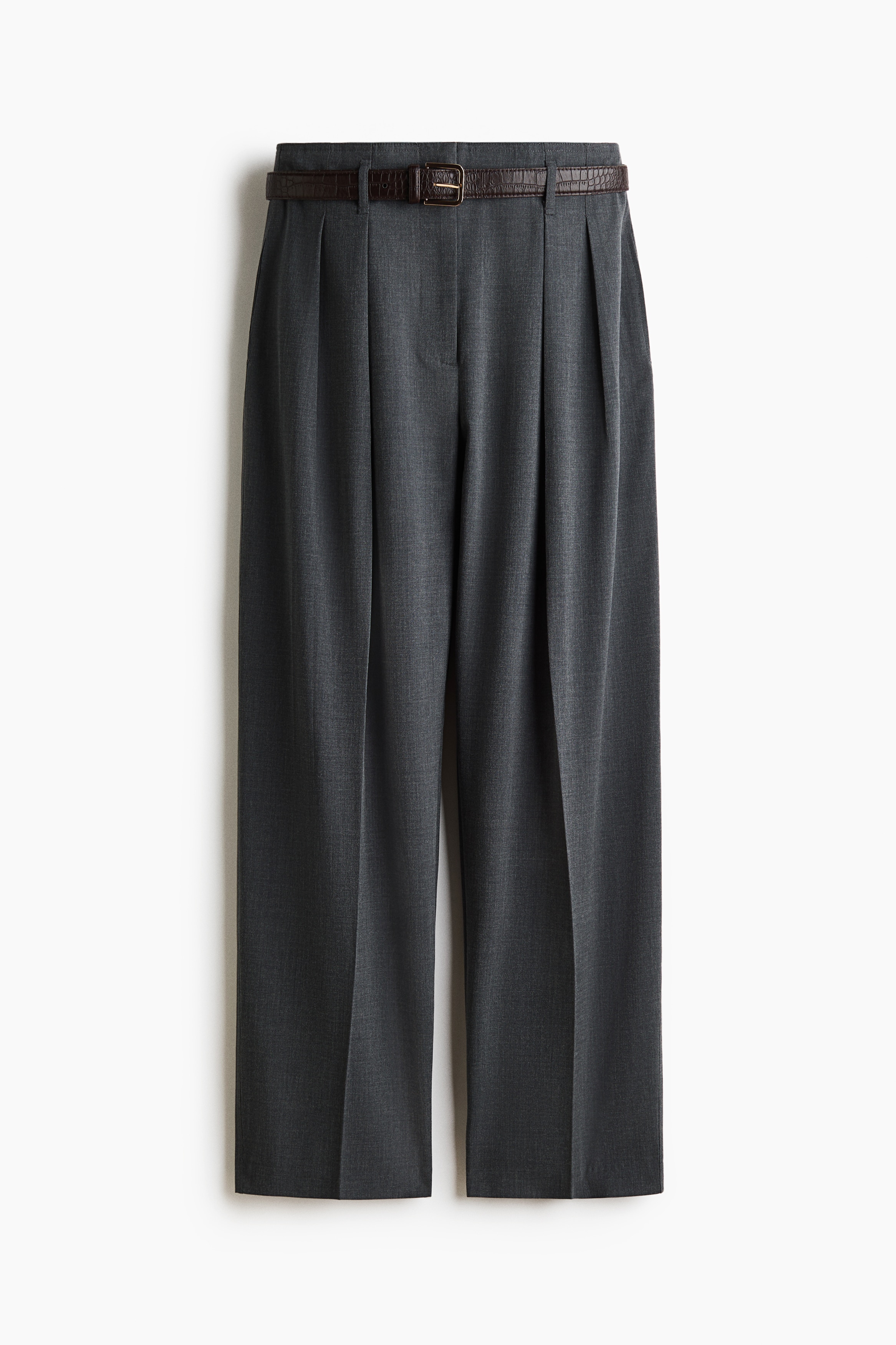 Belted tailored trousers - Dark grey
