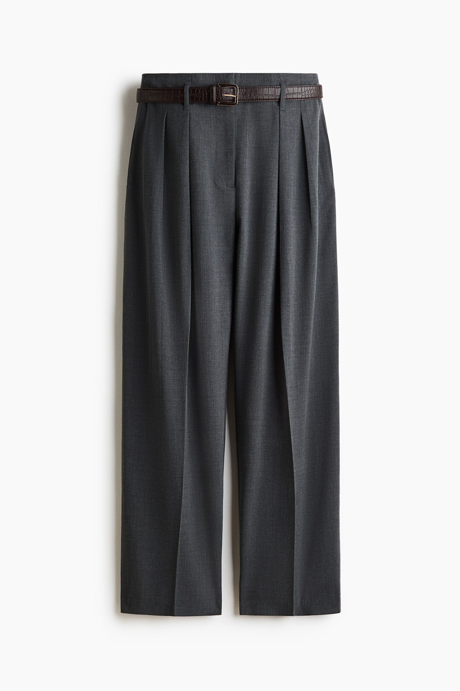 Dress Pants with Belt - Dark gray