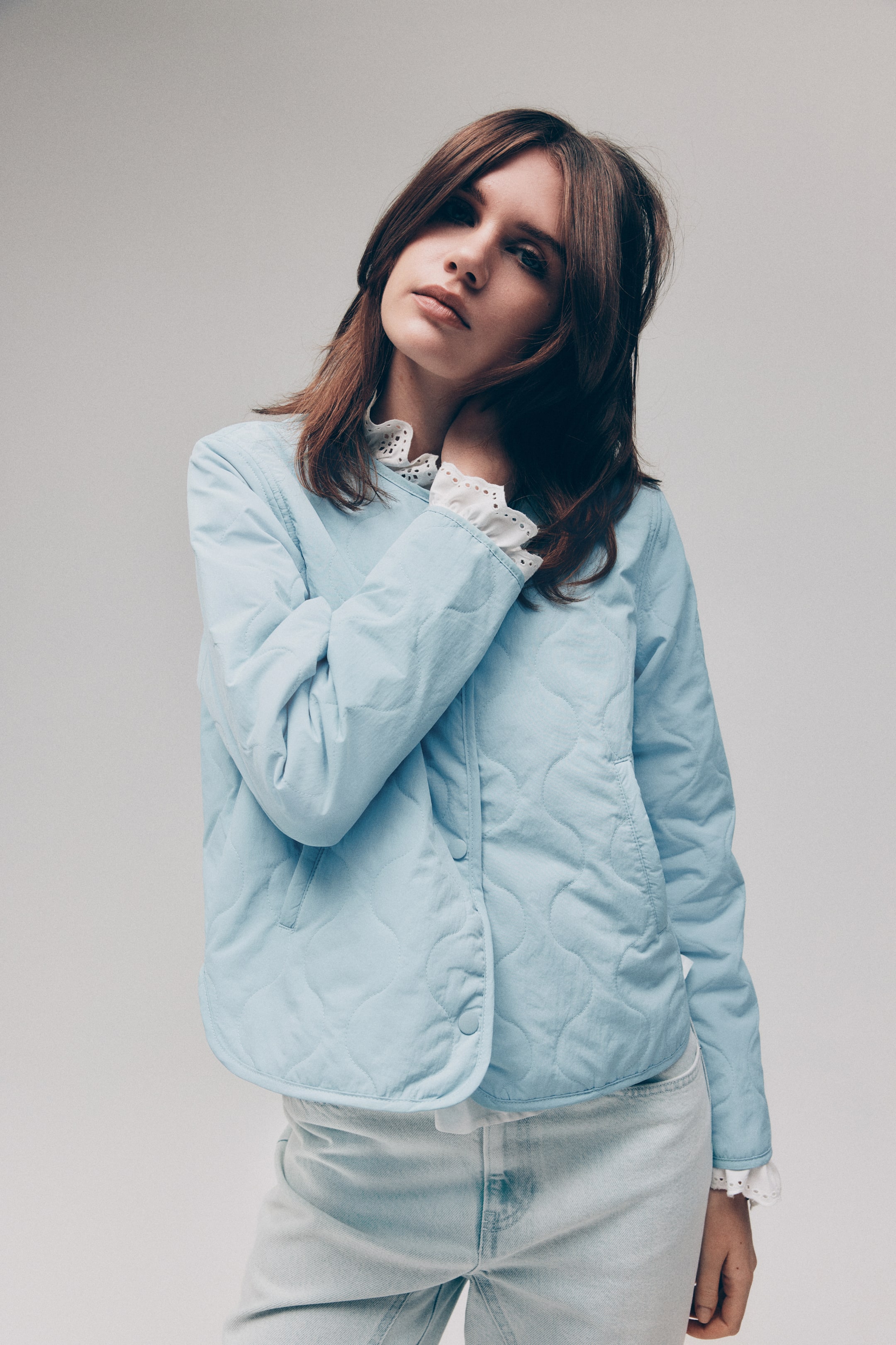 Ampliar la imagen: Saco guateado en nylon - Azul claro - Ladies | H&M MX 2