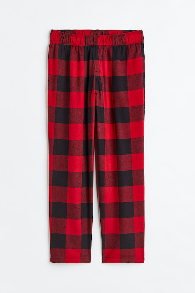 Relaxed Fit Pyjama bottoms - Red/Black checked/Red/Checked - 2
