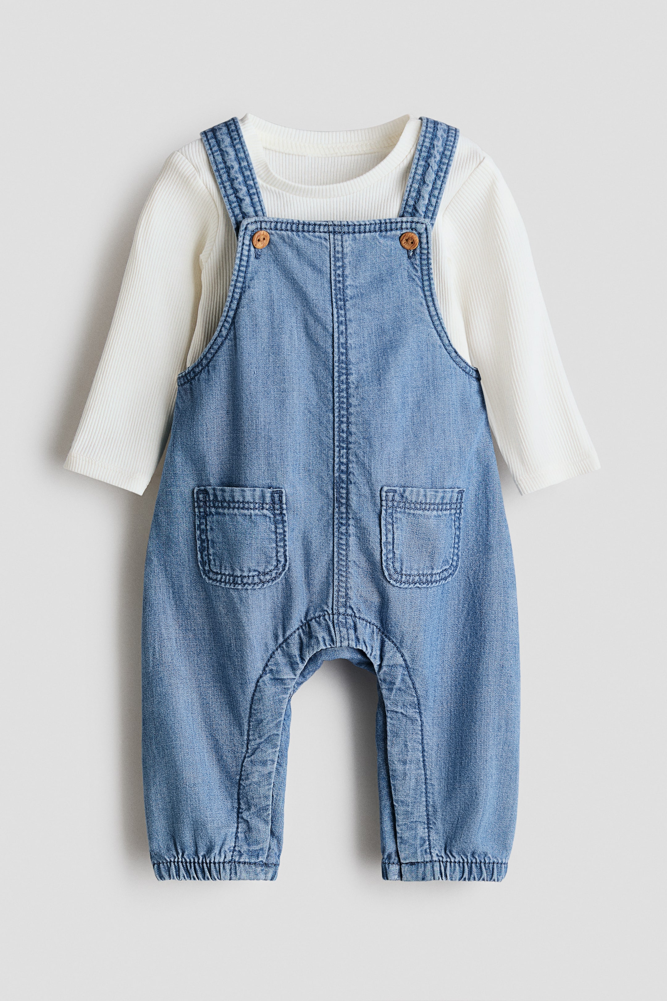 Ver imagem maior: Conjunto de 2 peças em algodão - Azul denim - CRIANÇA | H&M PT 1