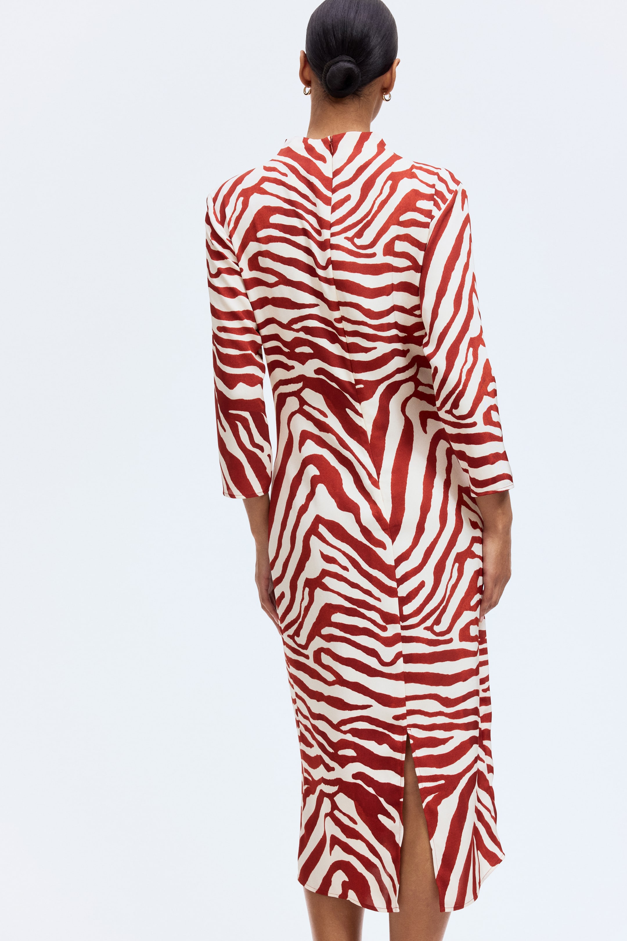 View larger image: Turtleneck dress - Rust red/Zebra print - Ladies | H&M HK 2