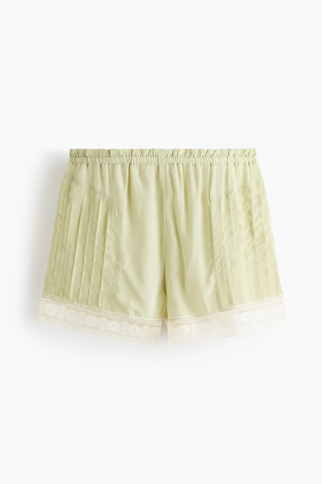 Ballonshorts med snøredetalje - Lysegrøn/Lysegul - 1