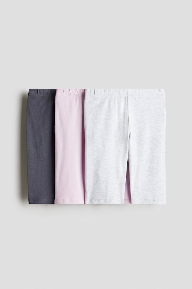 Set van 3 tricot fietsshorts - Lichtroze/grijs/Zwart/Grijs/zwart/lichtgrijs - 1