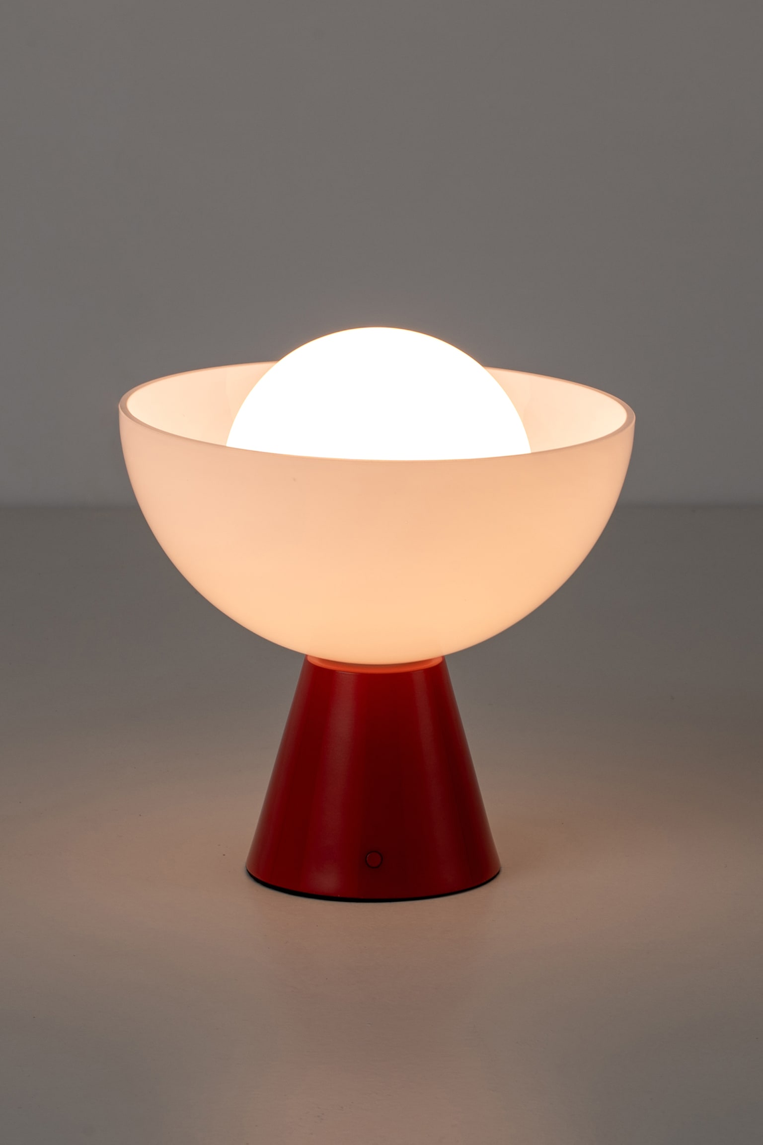 Bowl Rechargeable Table Lamp - Red/Gold/Dark Grey - 7