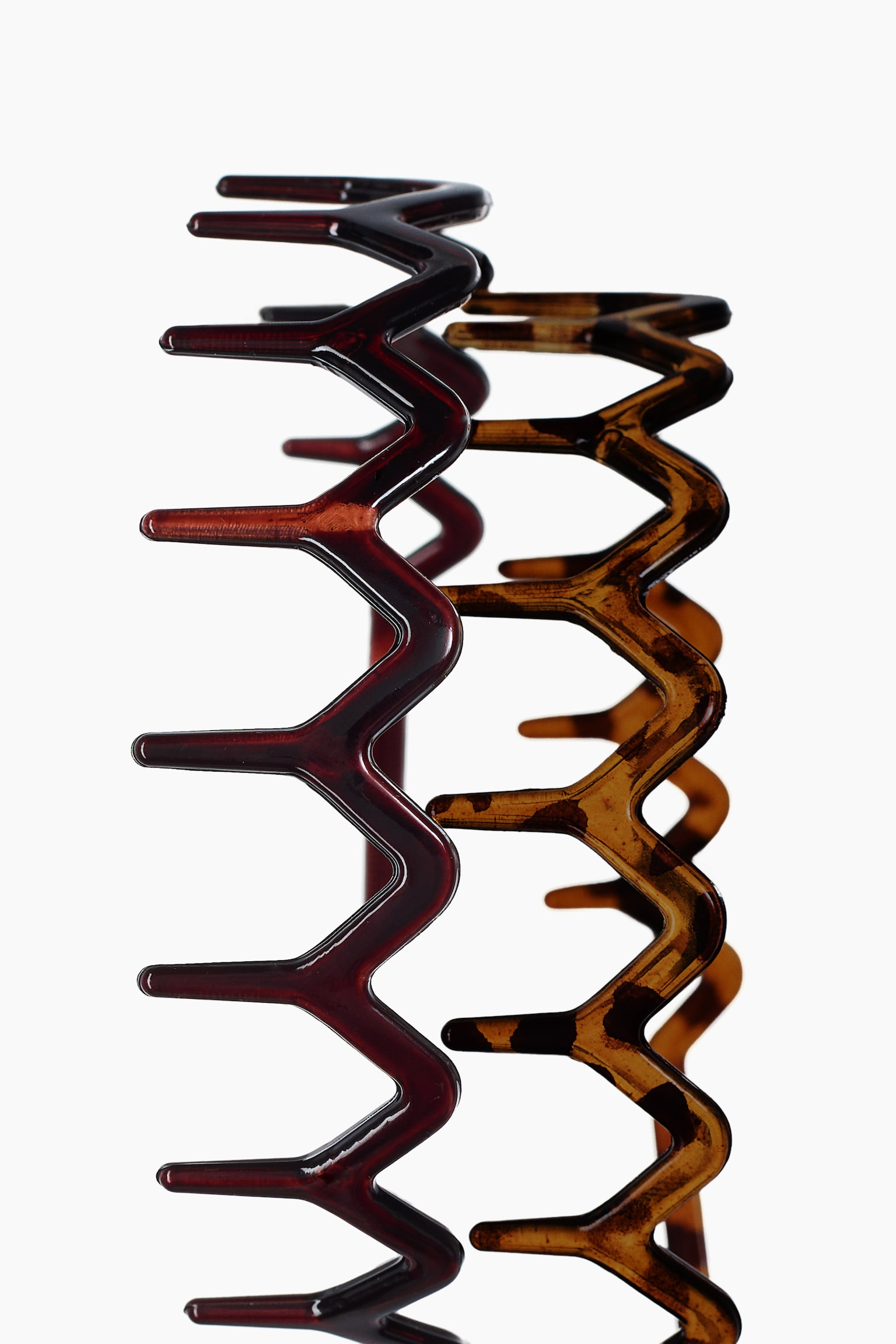 Женские аксессуары для волос H&M 2-Pack Zigzag Headbands, цвет: Коричневый / Черепаховый — фото 2