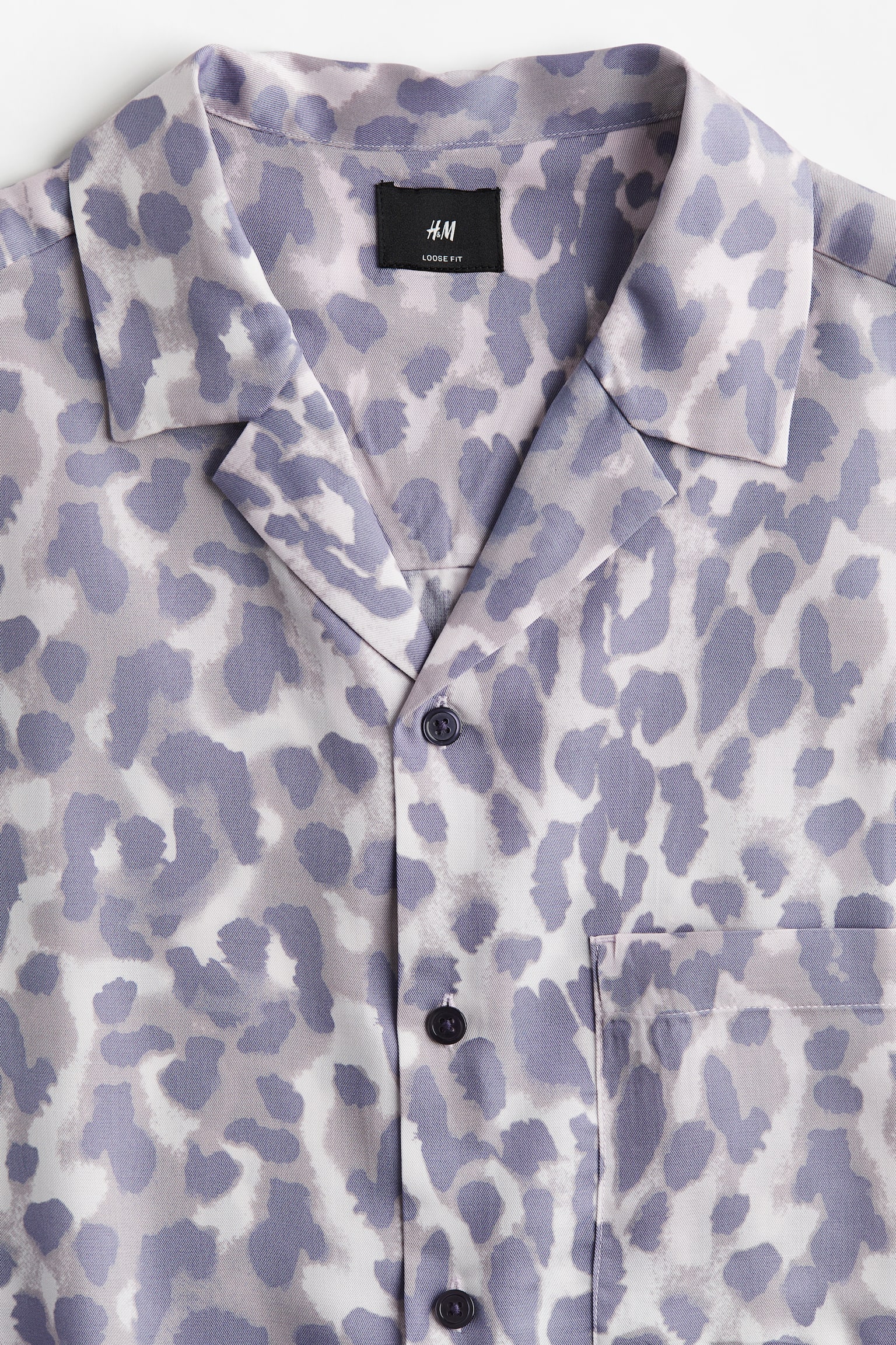 Loose Fit Lyocell resort shirt - Purple/Leopard print/Grey/Leopard print - 4