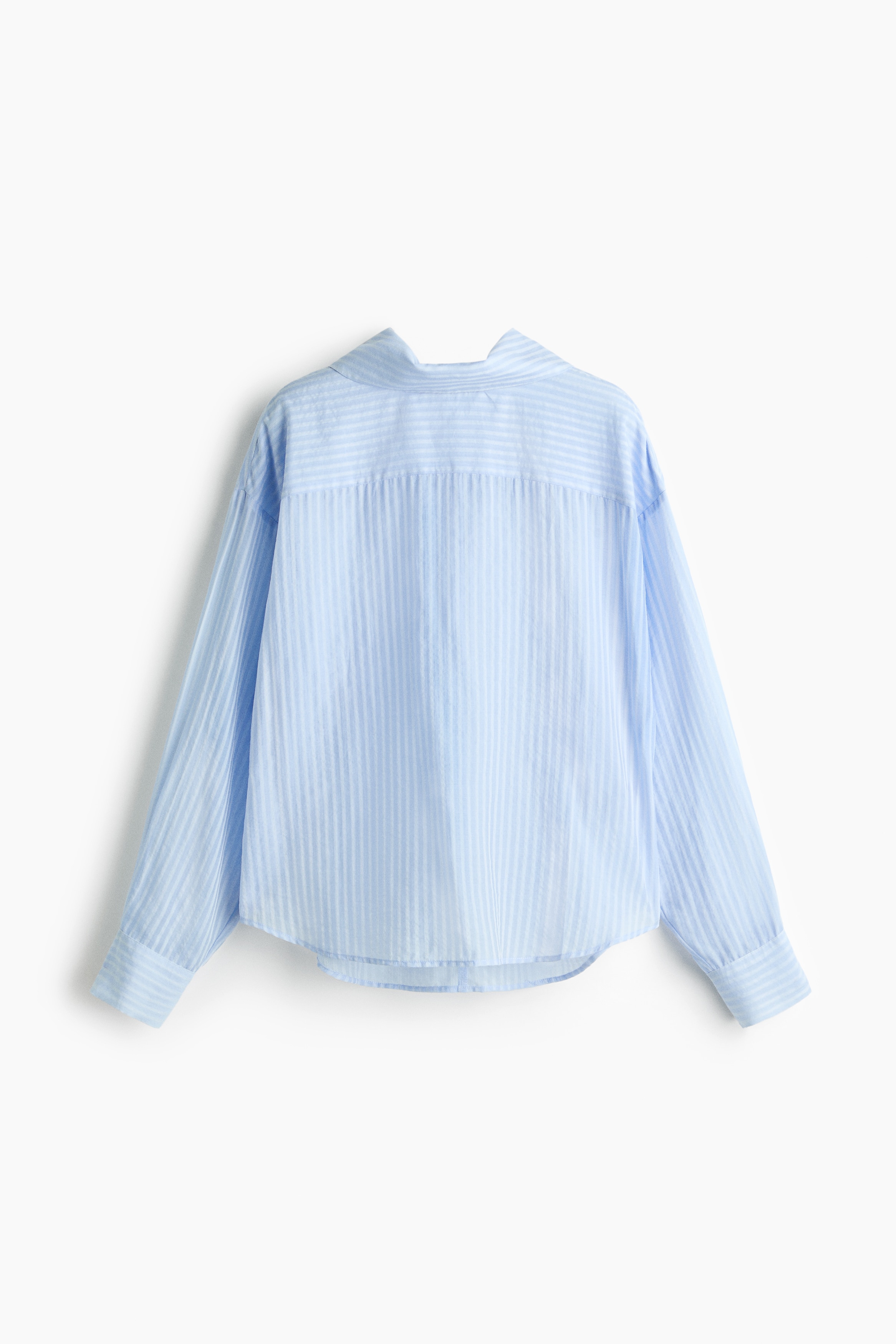 Stand-collar blouse - Light blue/Striped