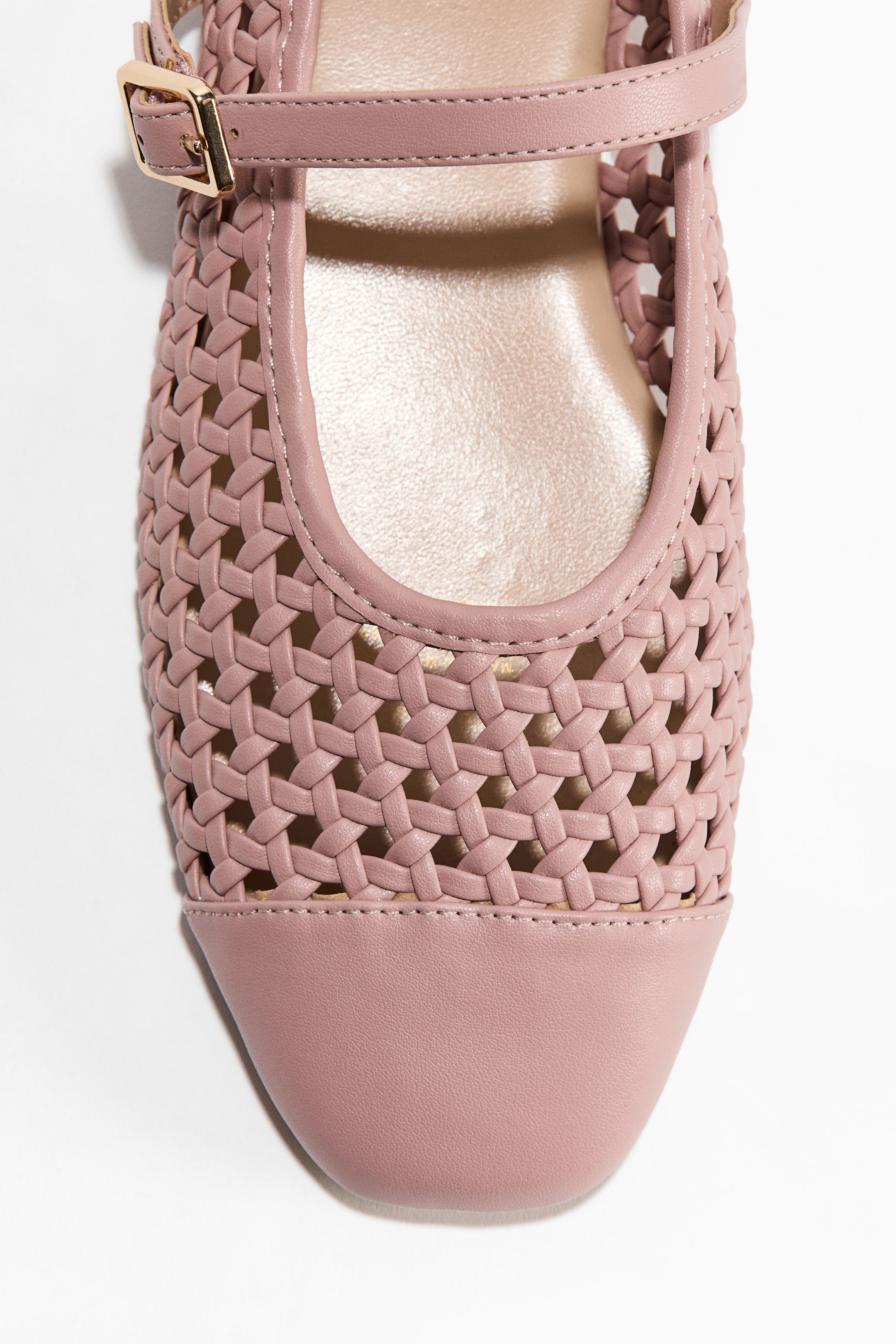 Lattice-Weave Mary Jane Flats