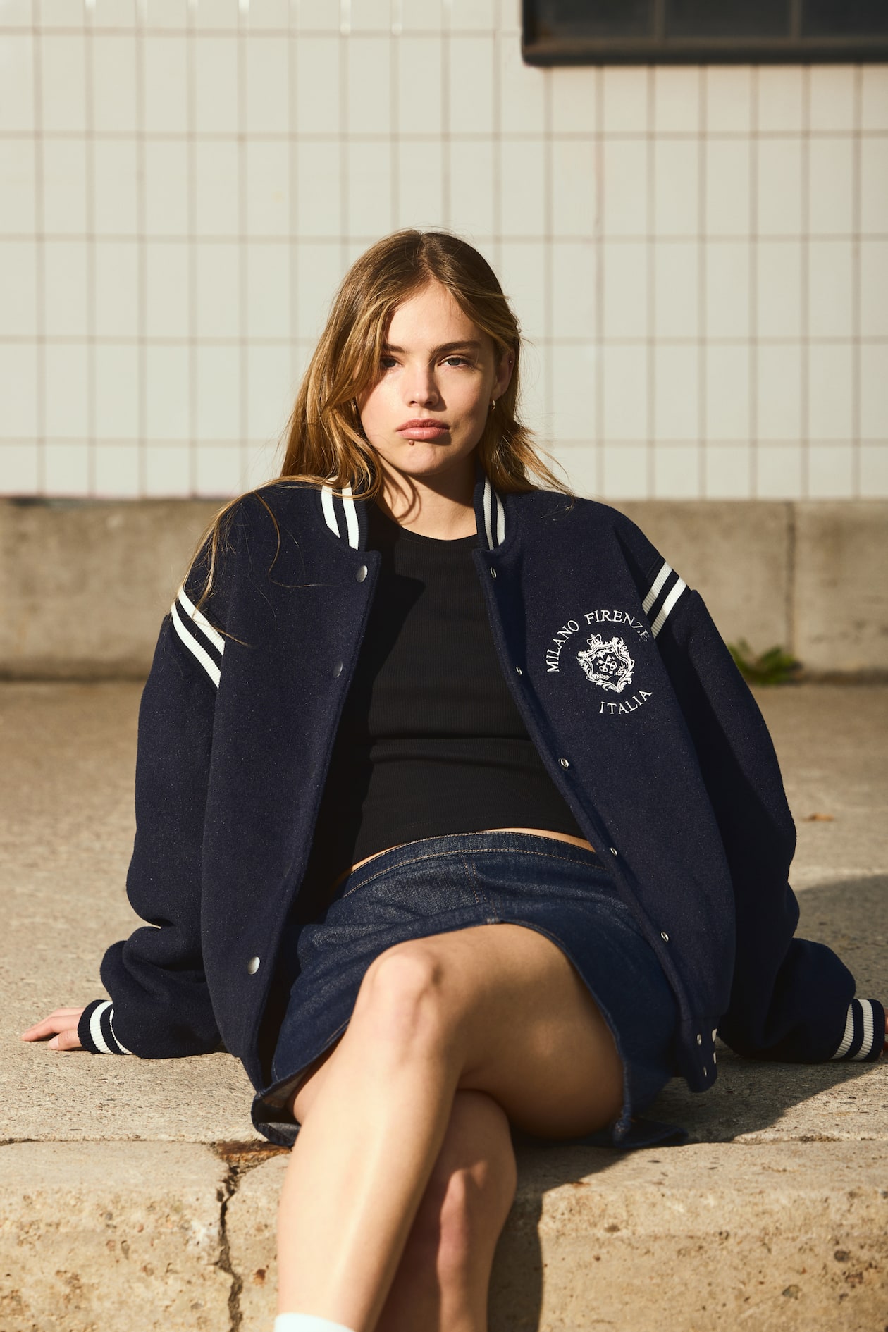 フリーススタジャン - ネイビーブルー／イタリア - レディース | H&M JP