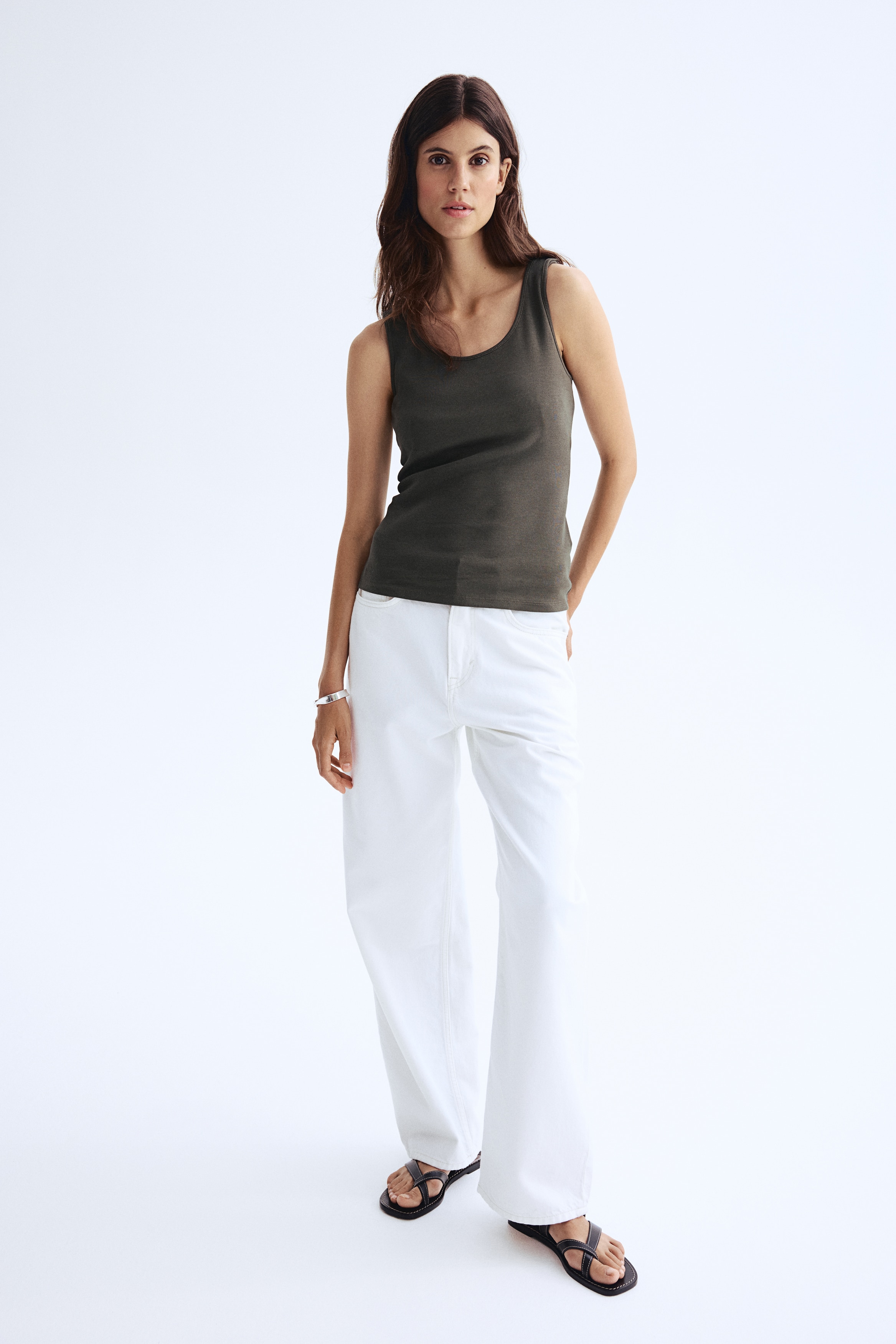 トップス mama MAMA Ribbed Jersey Top - Pigeon blue - Ladies | H&M US