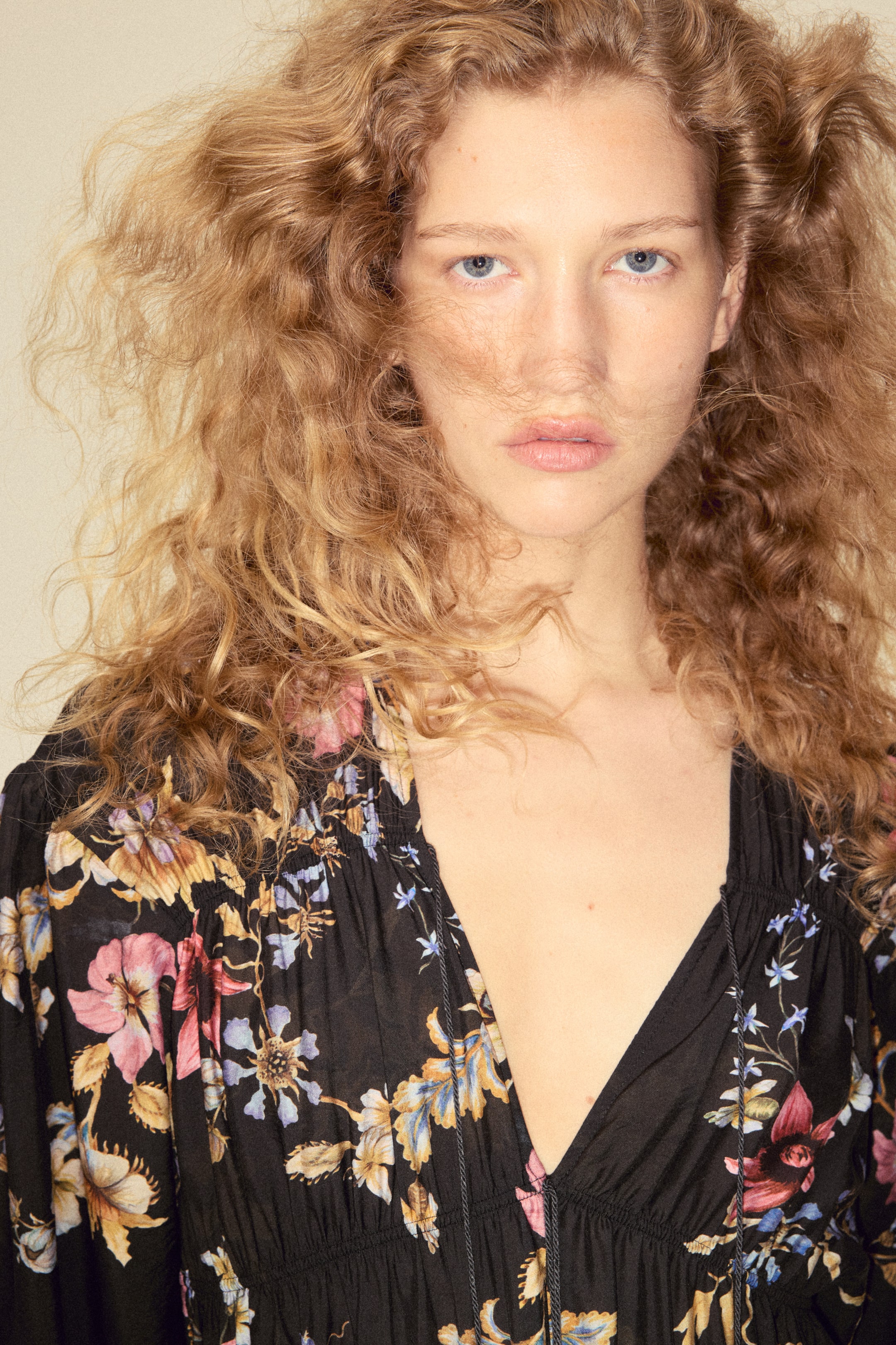 Printed Tie-Detail Dress