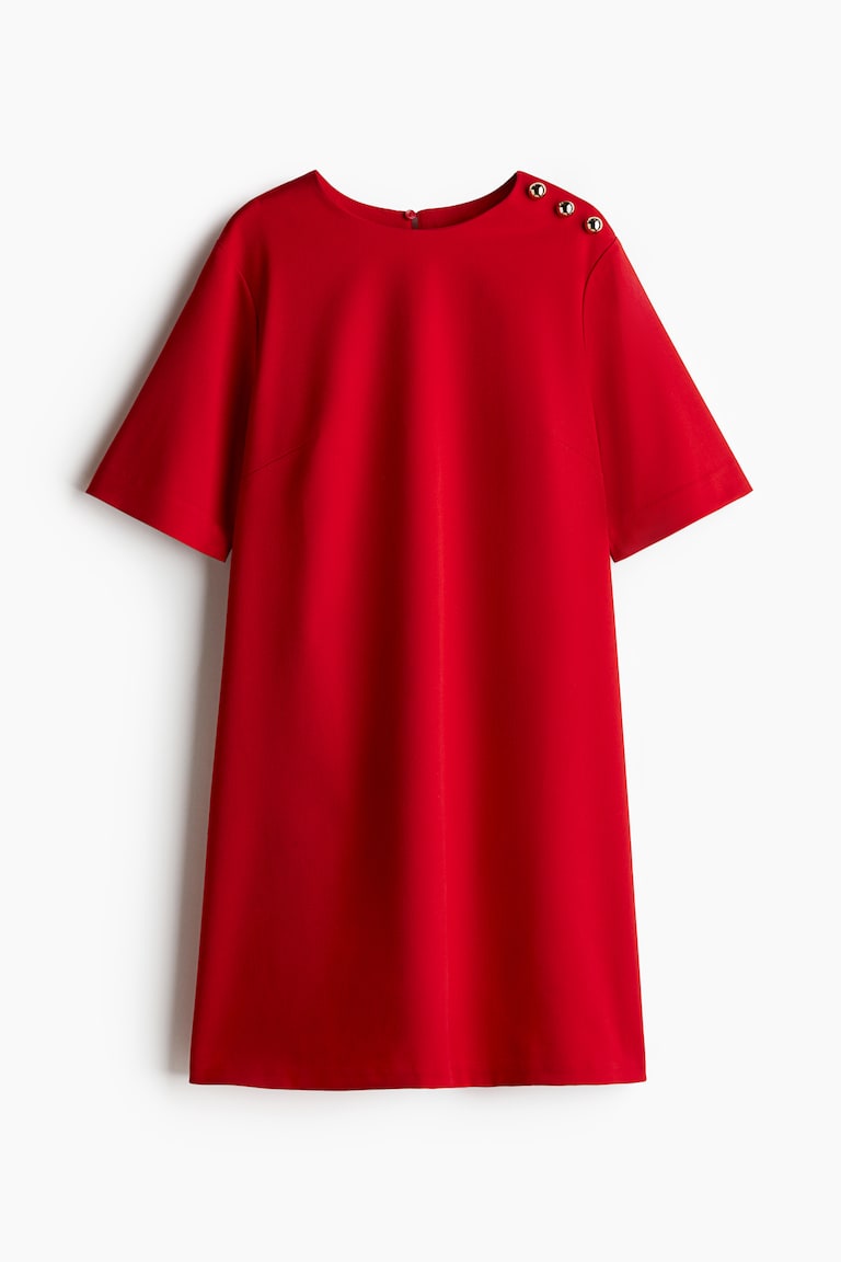 Ladies - Red A-Line Dress - Size: XXS