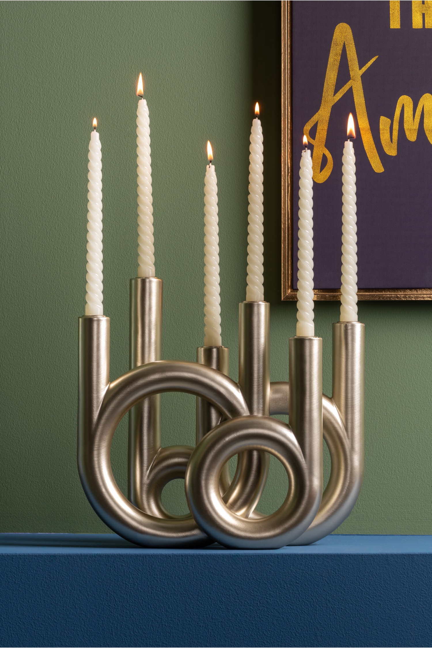 Rings Groot Chandelier - Or Métallique/Gris Foncé Métallisé/Blanc Métallisé